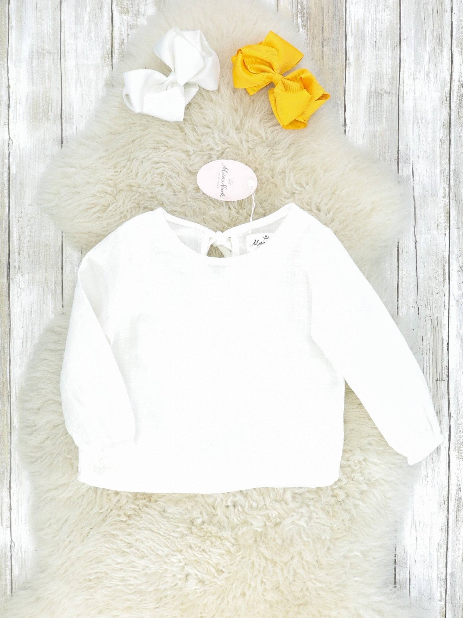 Mustard & White Suspender Skirt Set - Marie Nicole Clothing