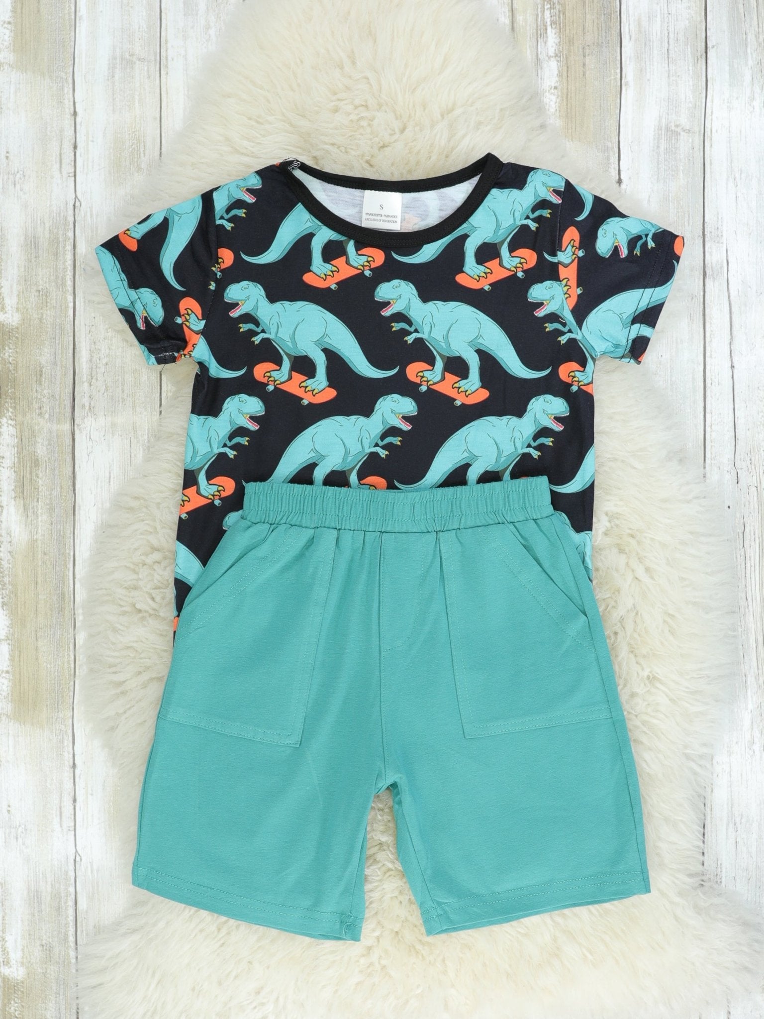 Skateboarding Dinosaurs Outfit - Marie Nicole Clothing
