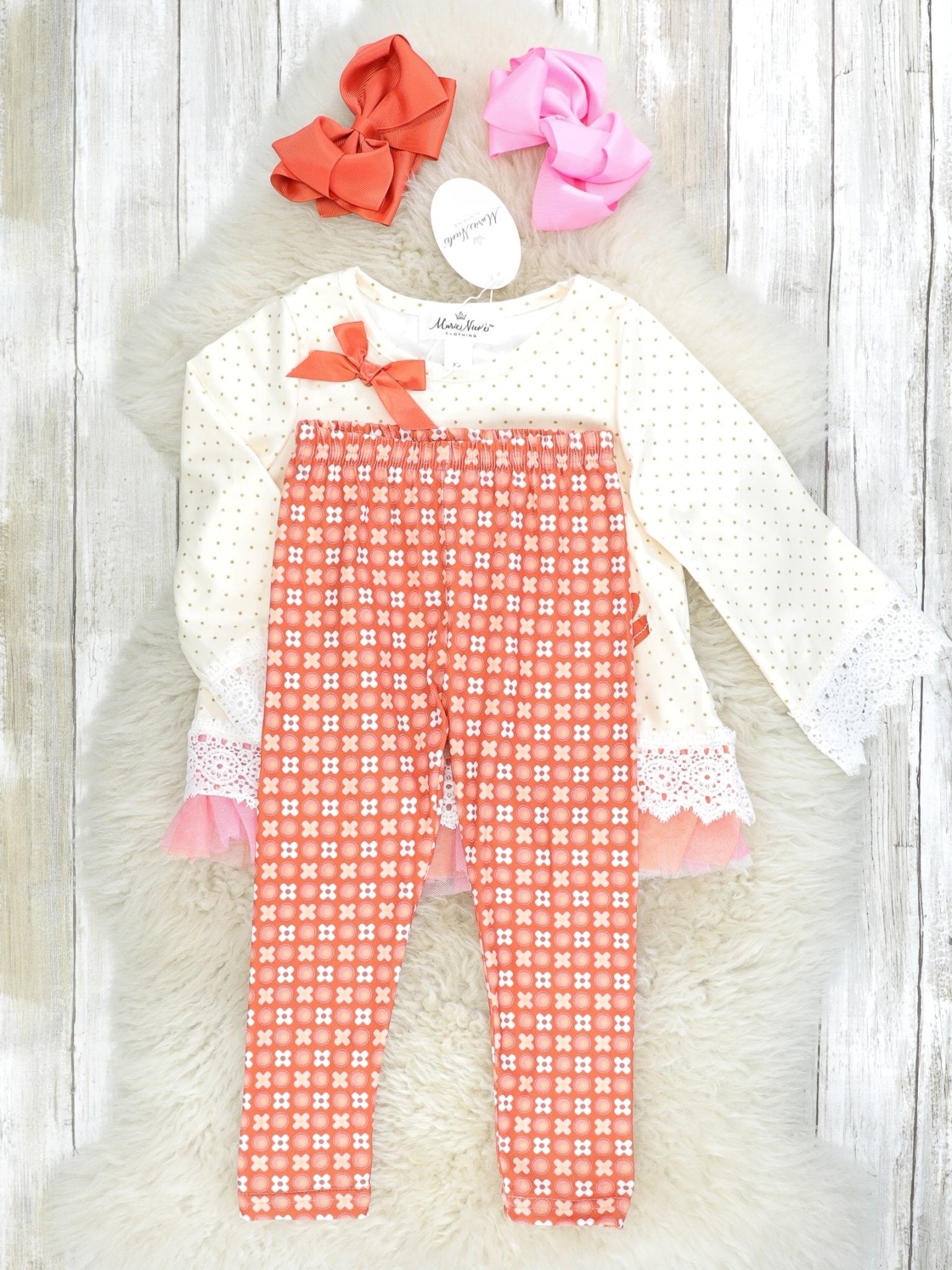 Pink Polka Dot Turkey Tulle Outfit - Marie Nicole Clothing