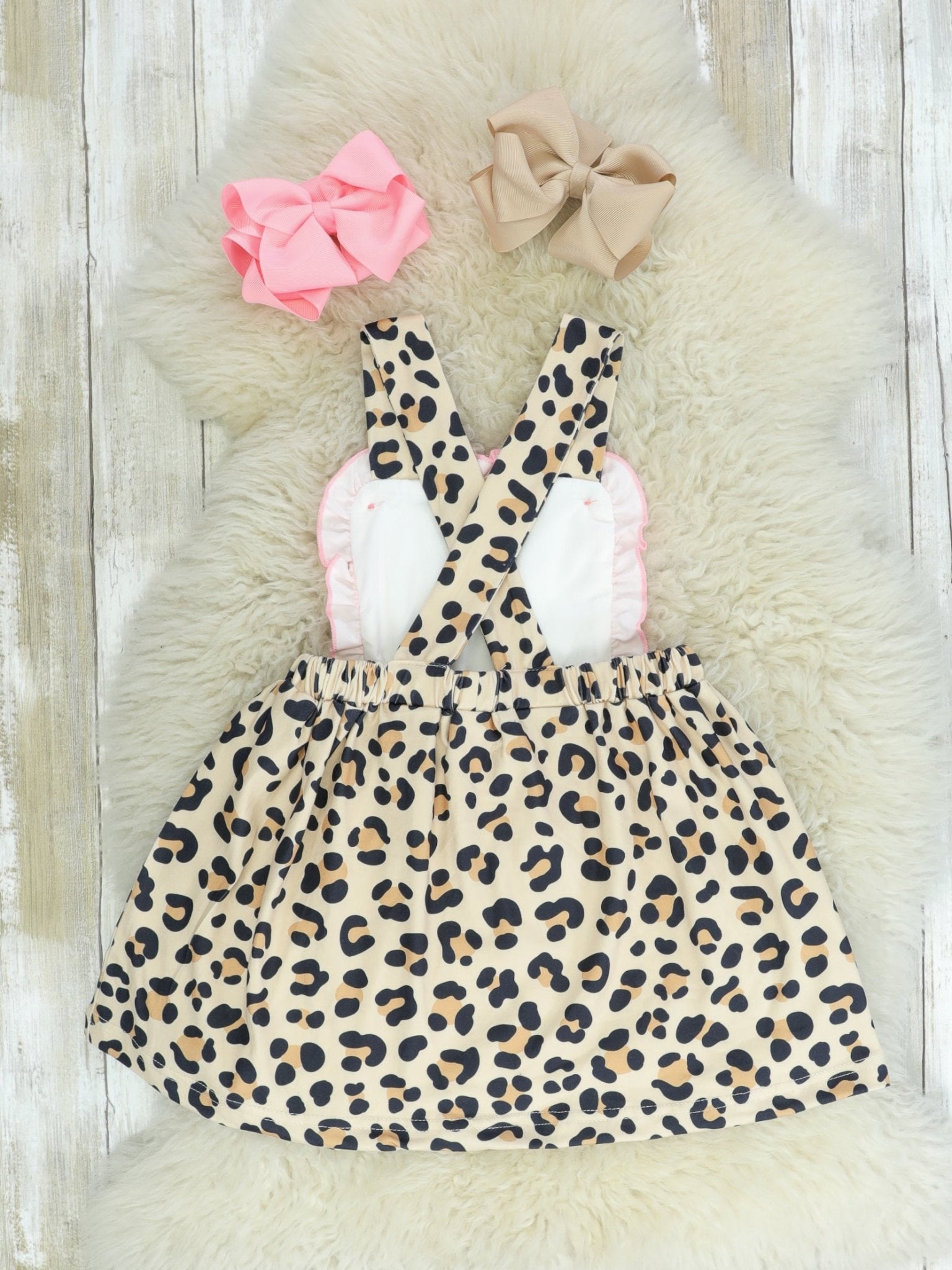 Pink Leopard Bunny Apron Dress - Marie Nicole Clothing