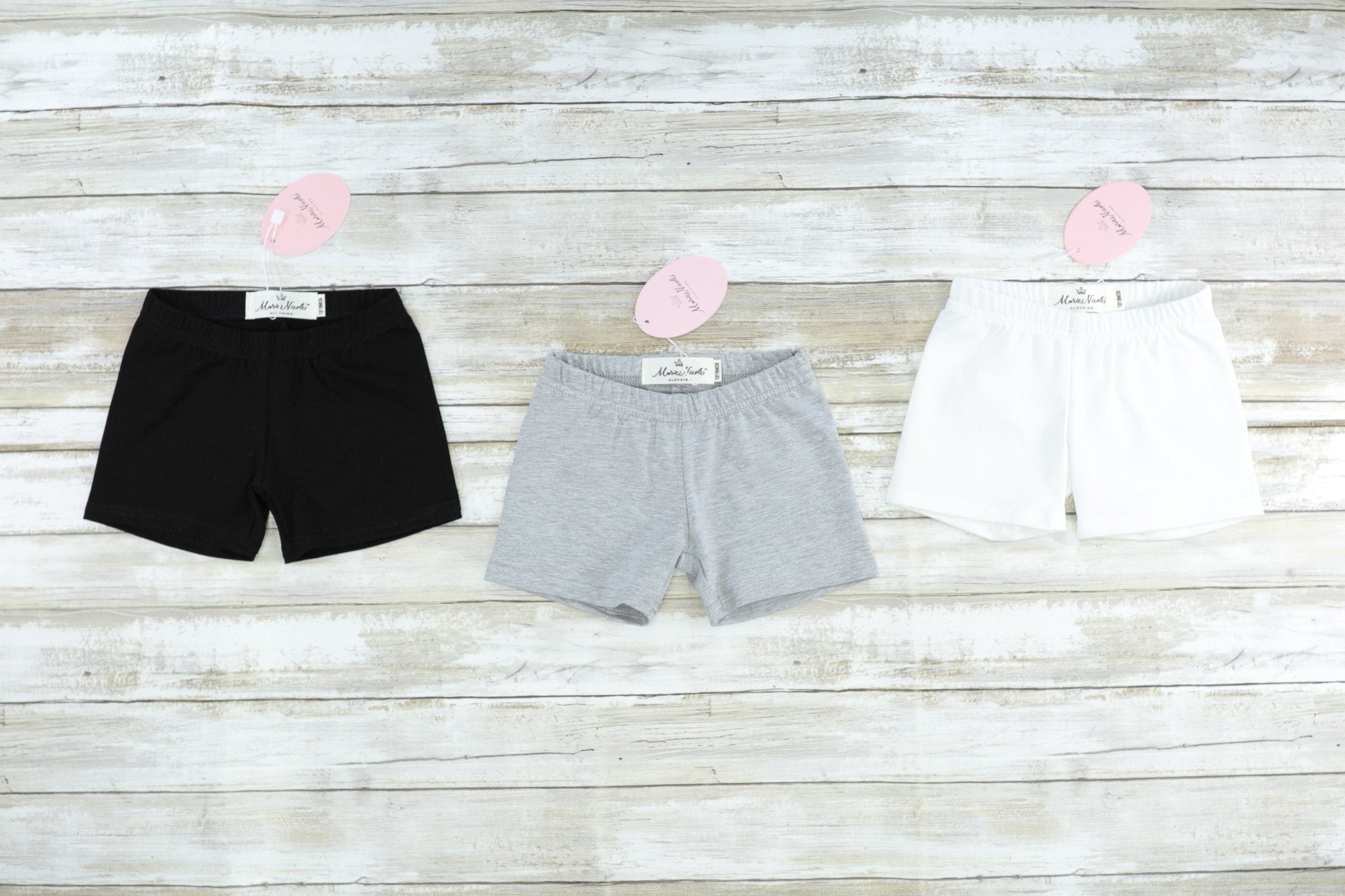 Light Grey Basic Cotton Shorts - Marie Nicole Clothing