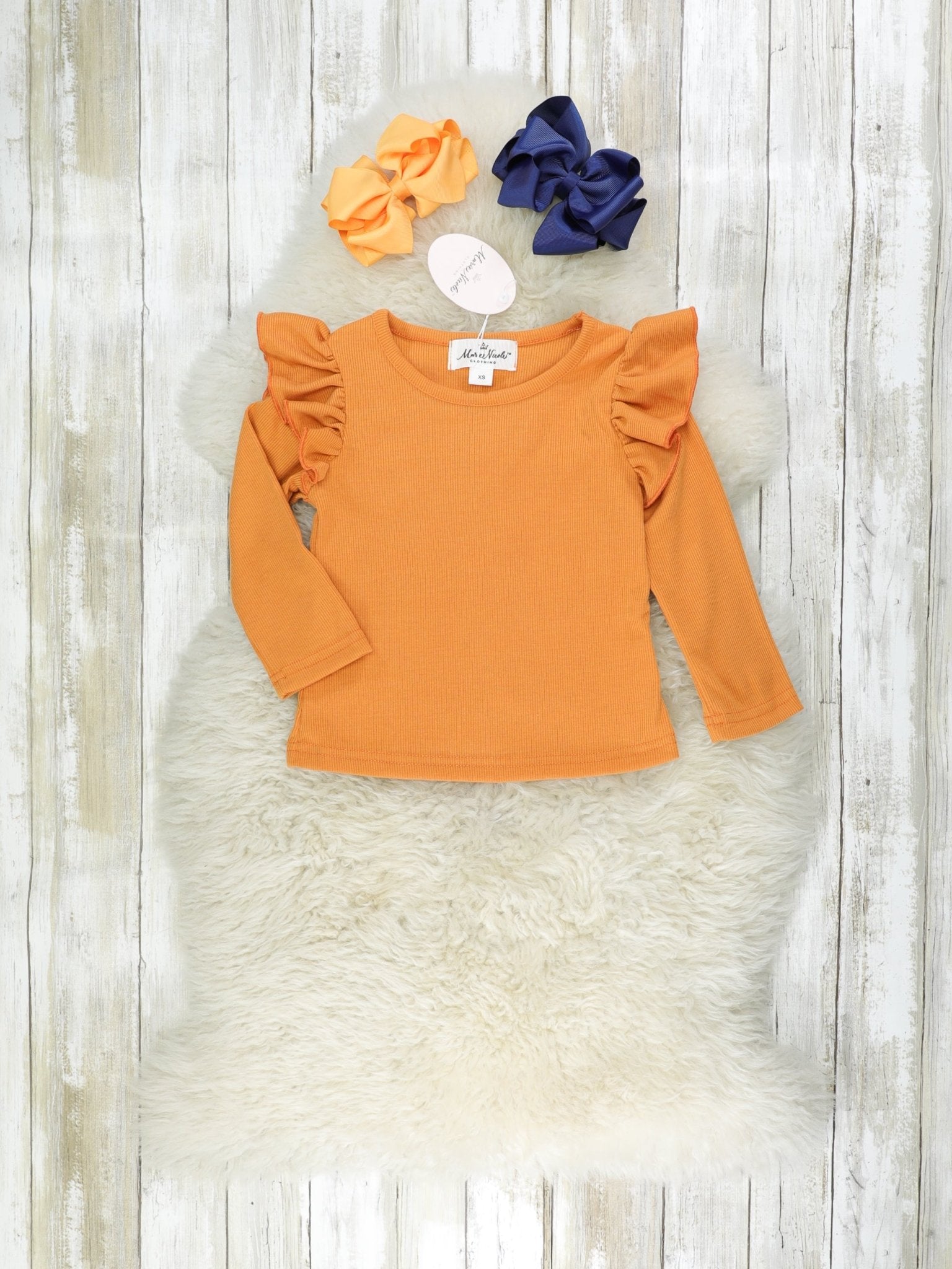Navy & Burnt Orange Persimmon Overalls Set - Marie Nicole Clothing