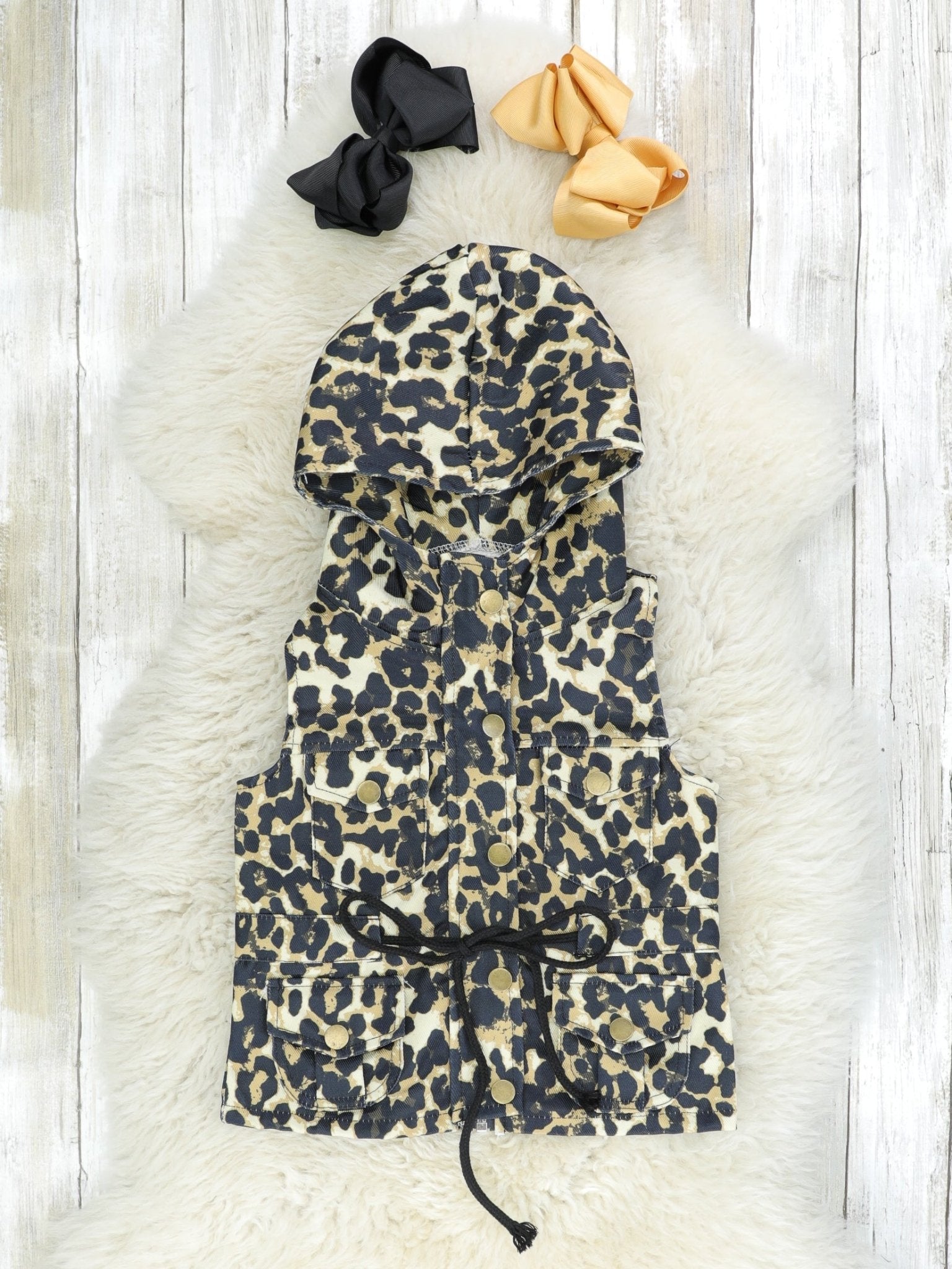 Mom & Me Leopard Hooded Vest - Marie Nicole Clothing