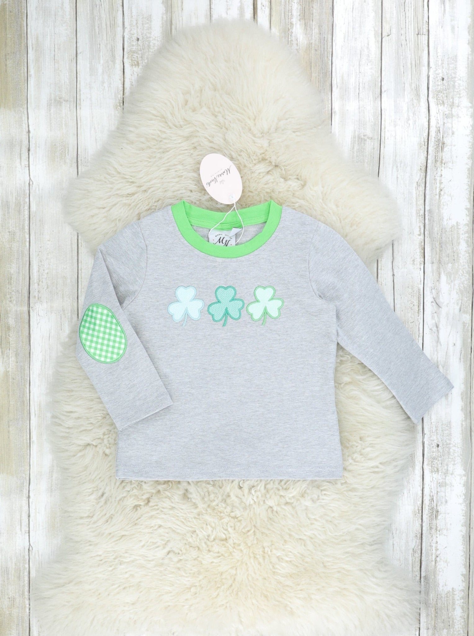 Grey Clover Shirt - Marie Nicole Clothing