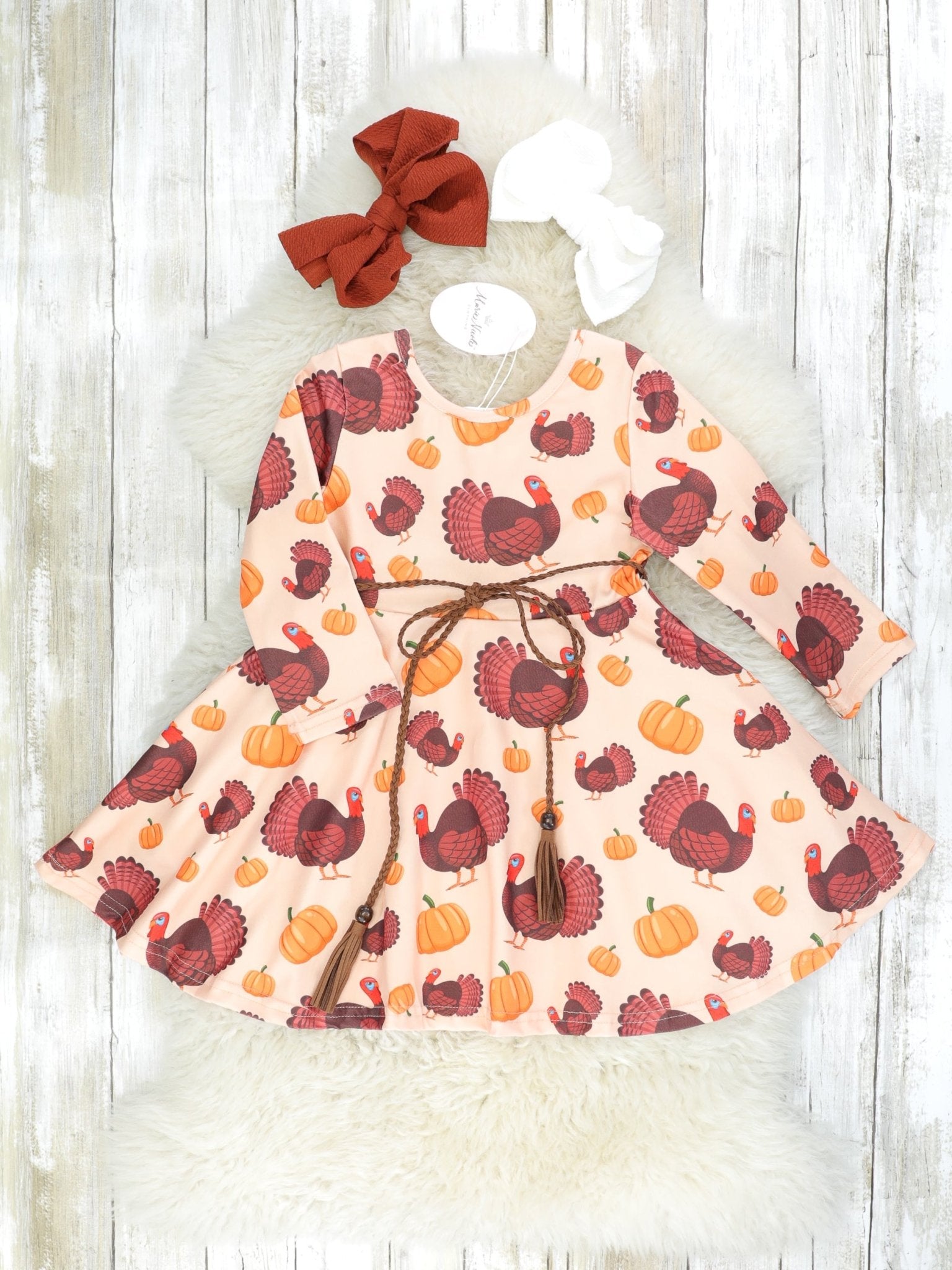 Tan Turkey Swing Dress - Marie Nicole Clothing