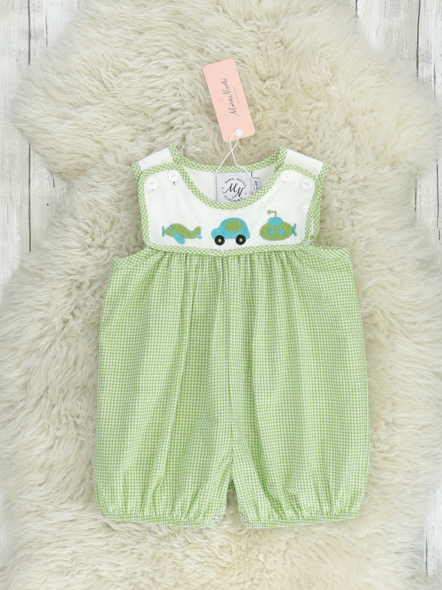 Green Travel Romper - Marie Nicole Clothing