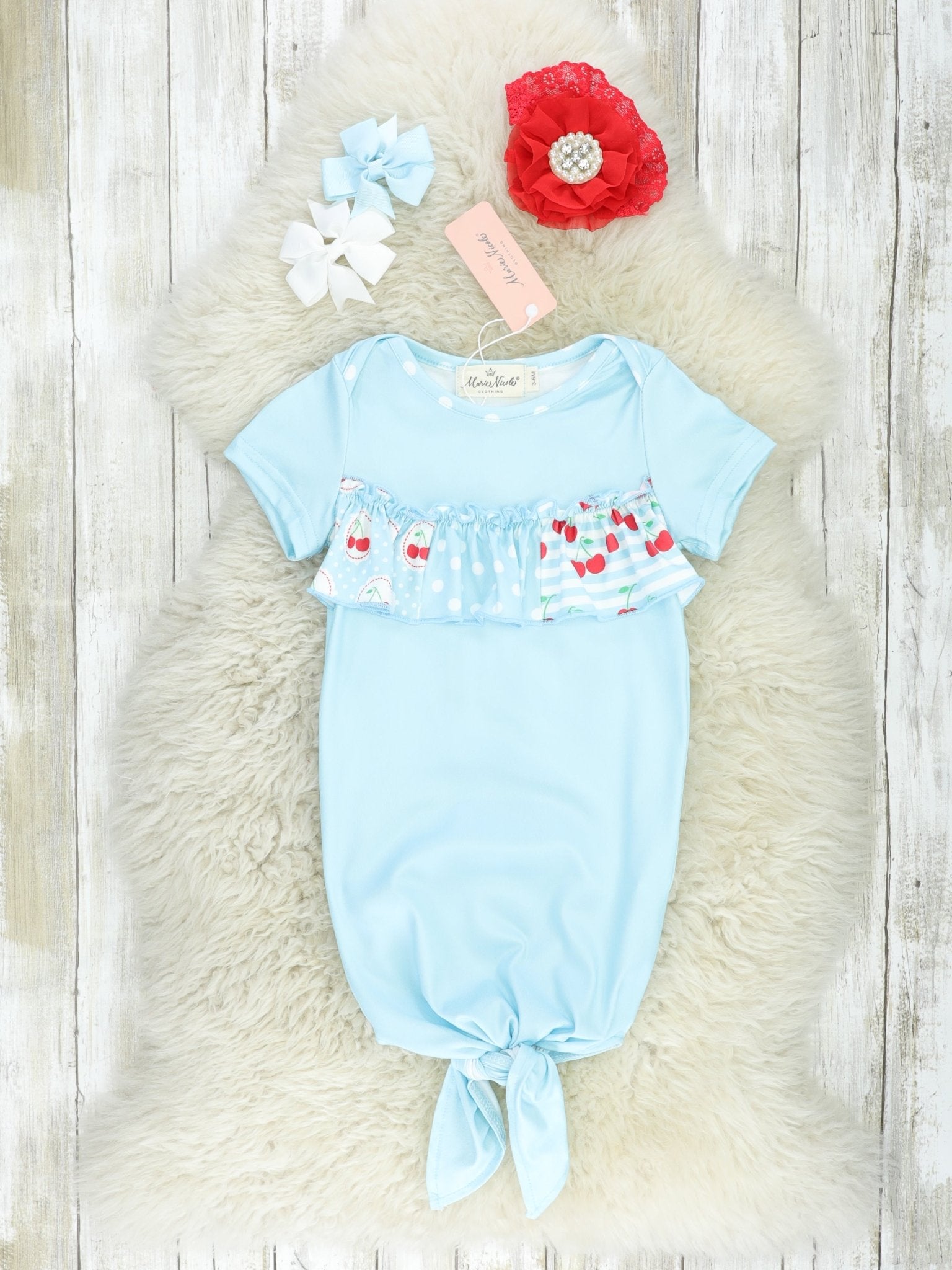 Sky Blue Cherry Knot Gown - Marie Nicole Clothing