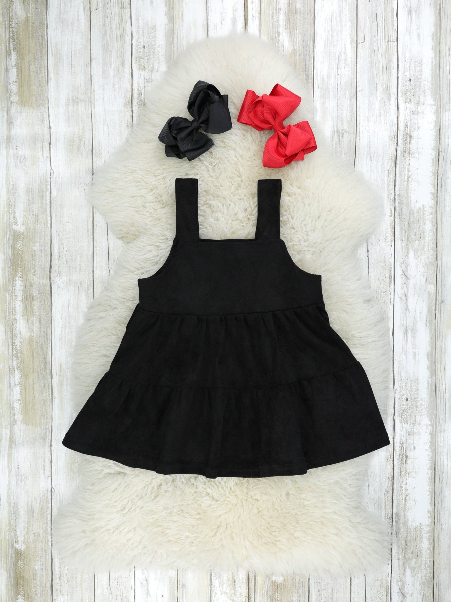 Black Suede Dress & Buffalo Plaid Buck Shirt - Marie Nicole Clothing