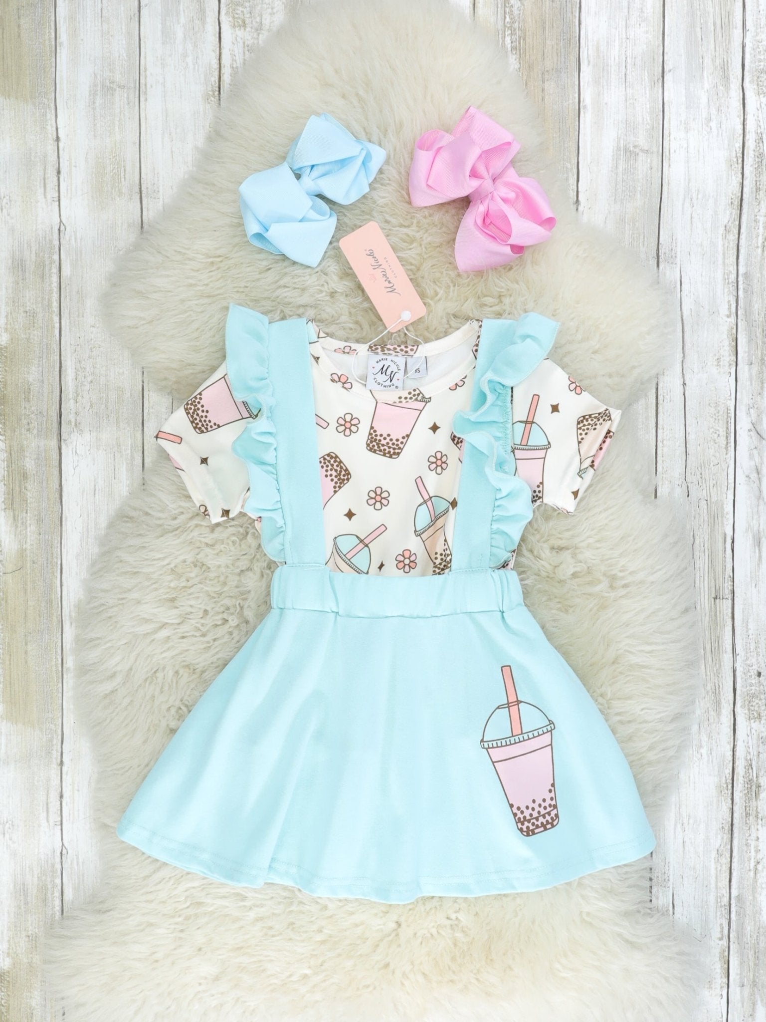 Boba Top & Suspender Skirt Set - Marie Nicole Clothing