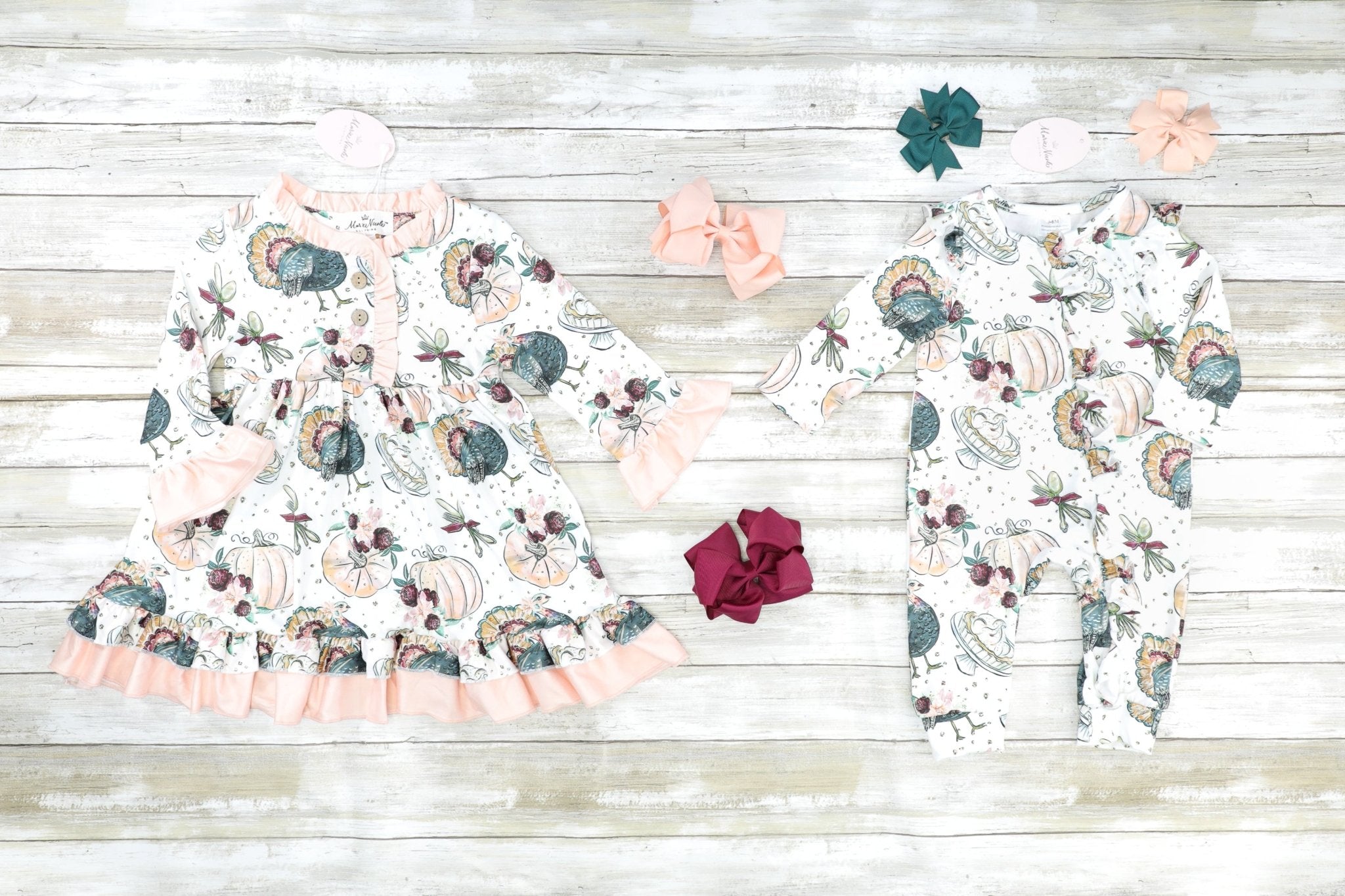 Thanksgiving Dinner Ruffle Dress - Marie Nicole Clothing