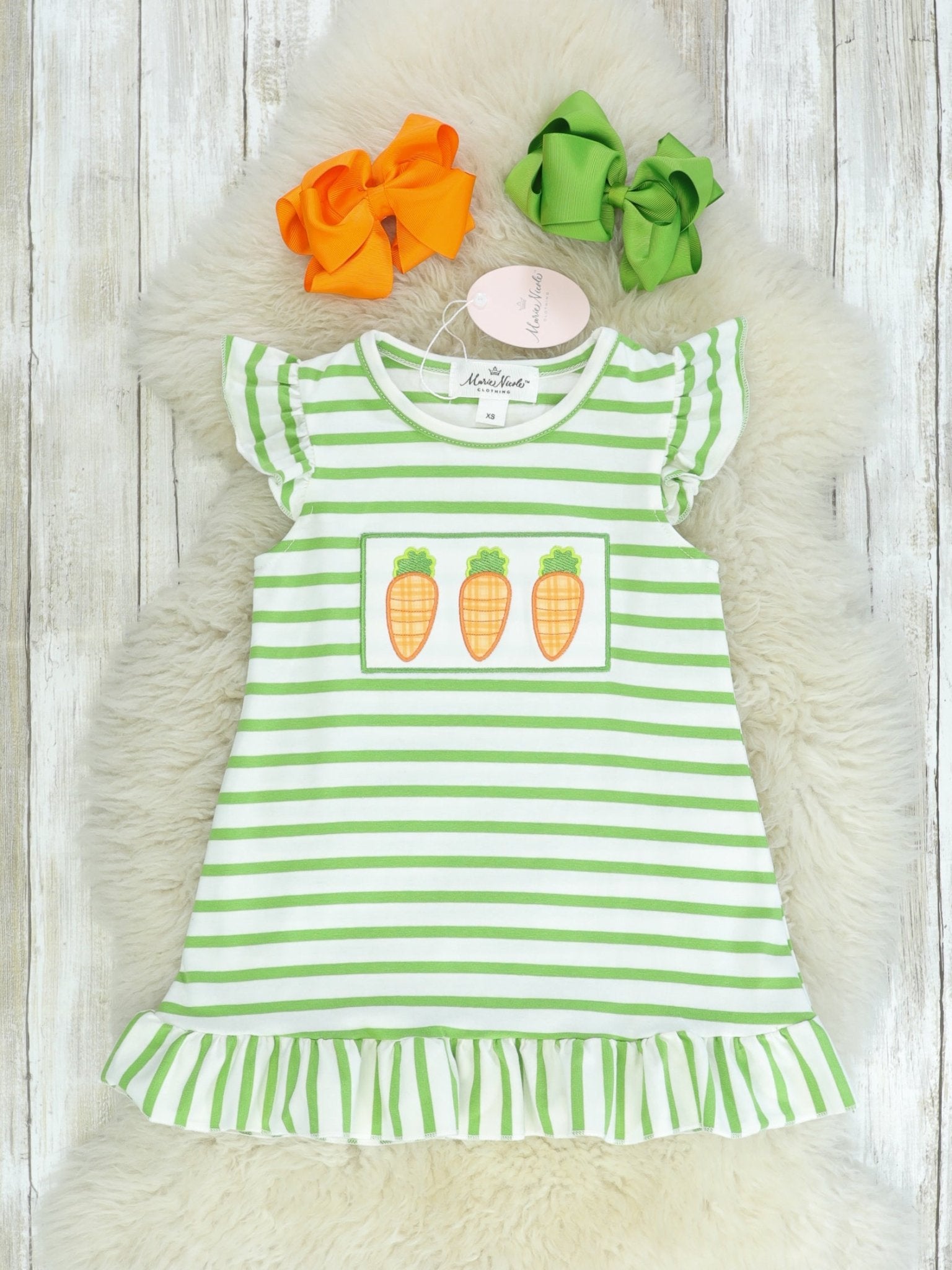 Green Carrot Dress - Marie Nicole Clothing