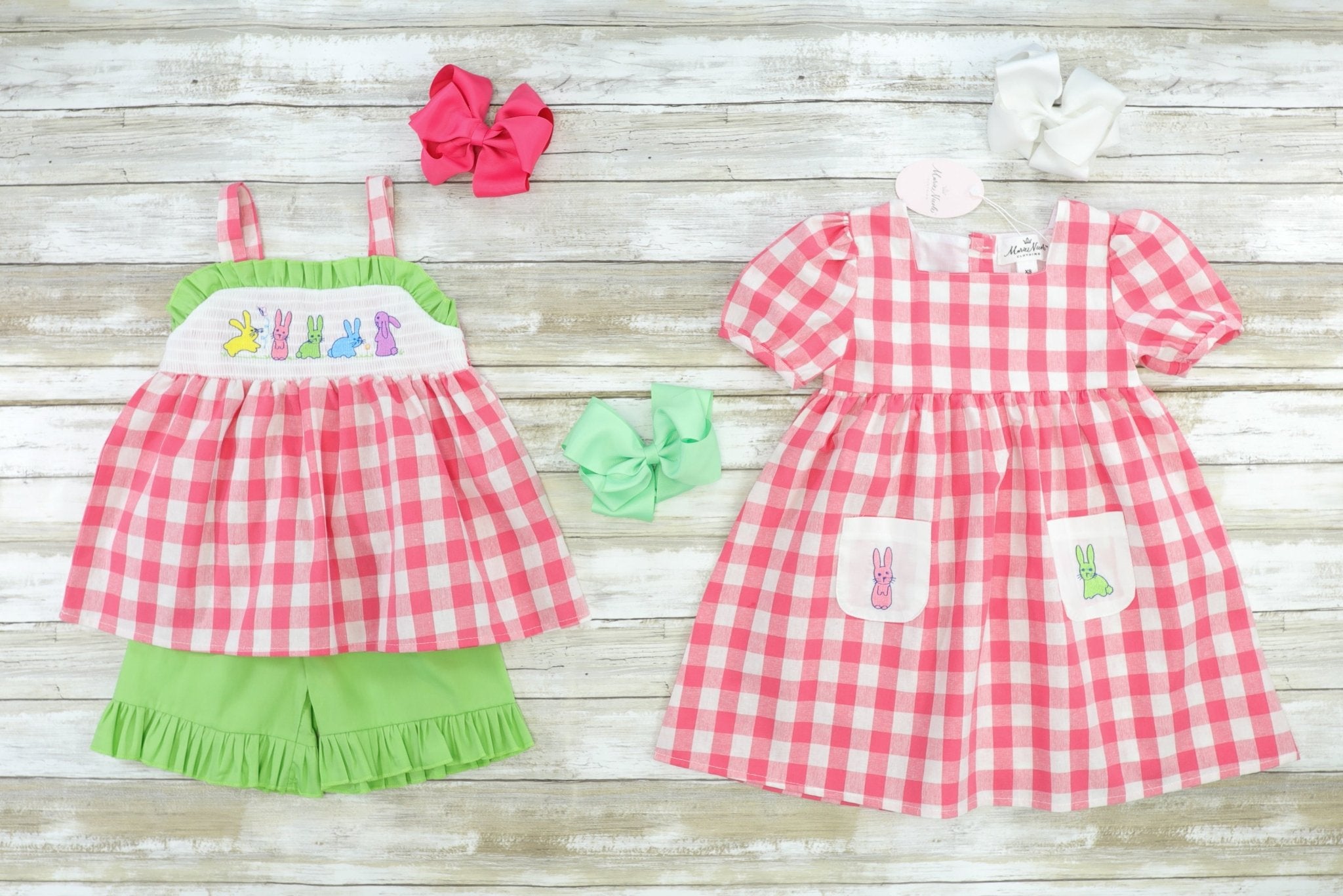 Picnic Bunnies Cotton Dress - Marie Nicole Clothing