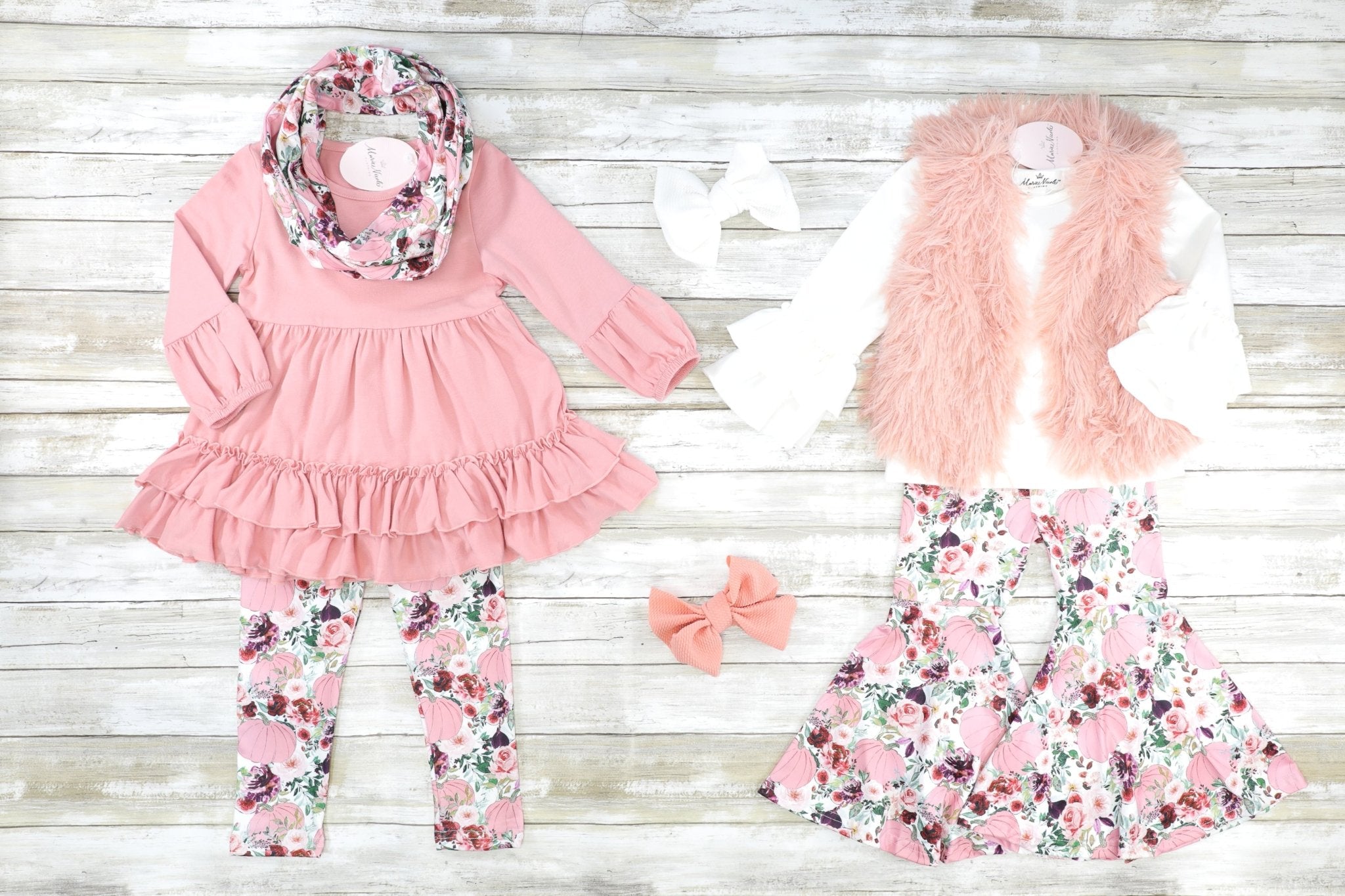 Mauve Floral 3 Piece Outfit - Marie Nicole Clothing