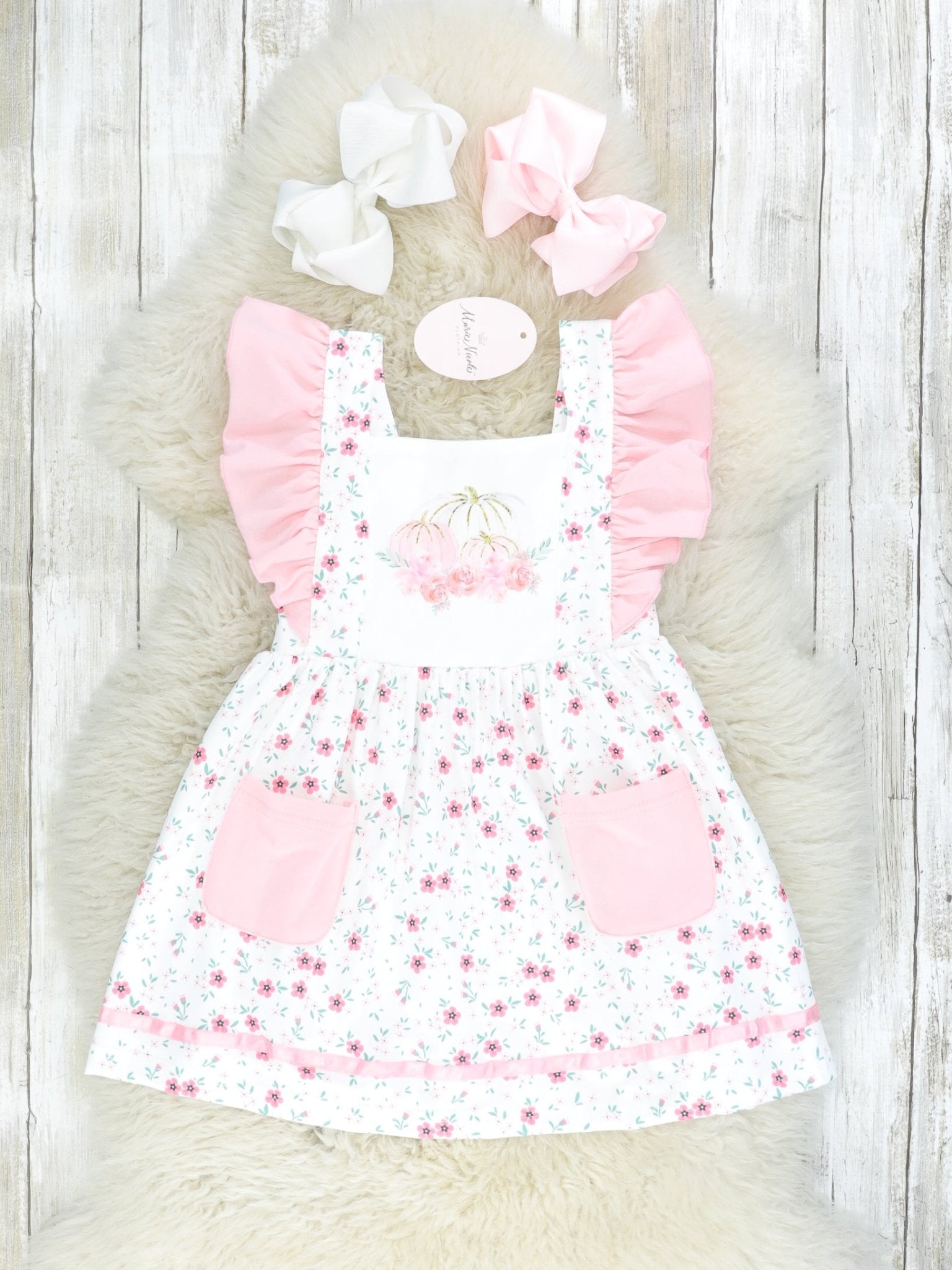 Pink Pumpkin Floral Dress - Marie Nicole Clothing