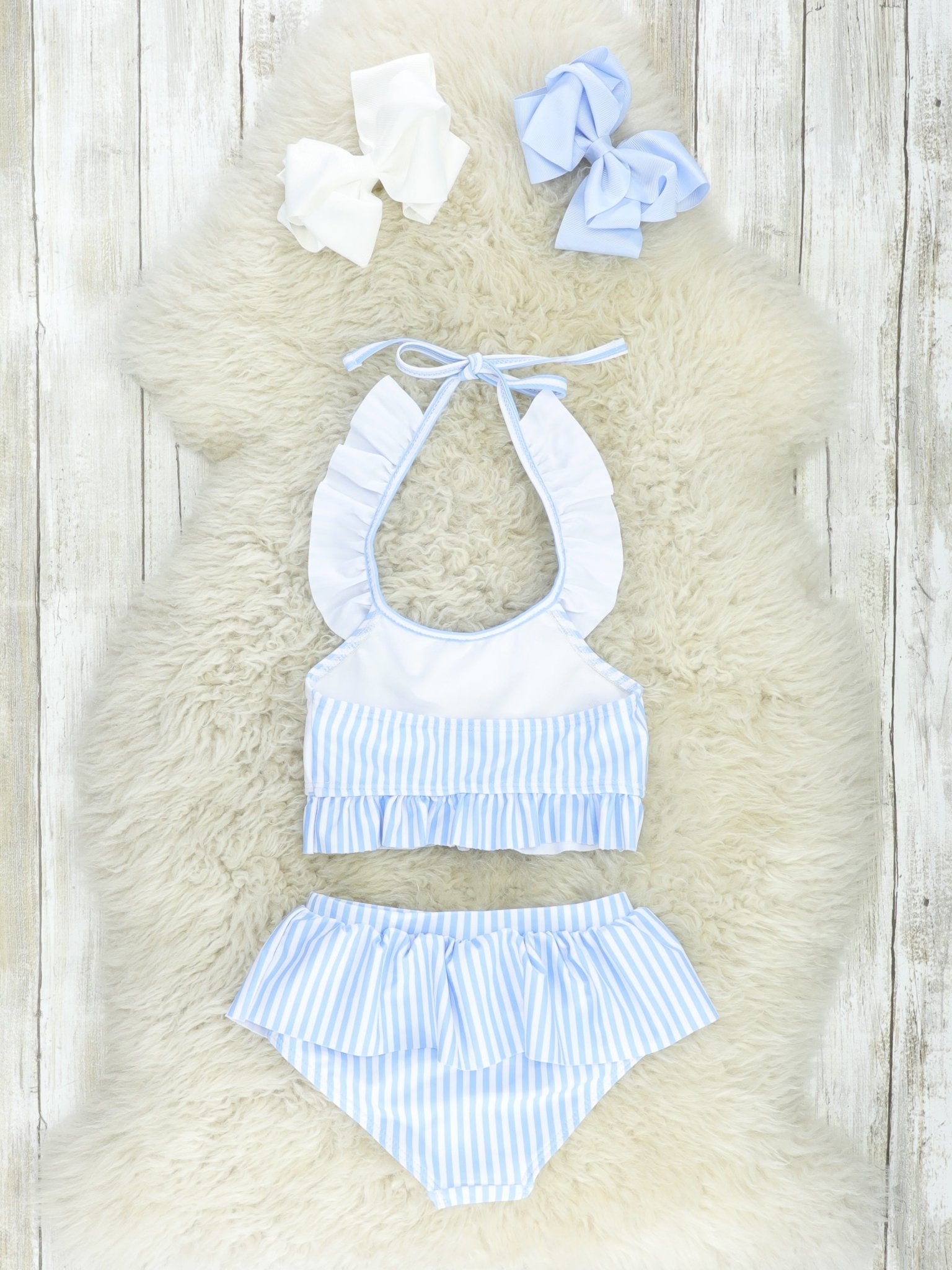 Striped Steamboat 2 - Piece Swimsuit - Marie Nicole Clothing