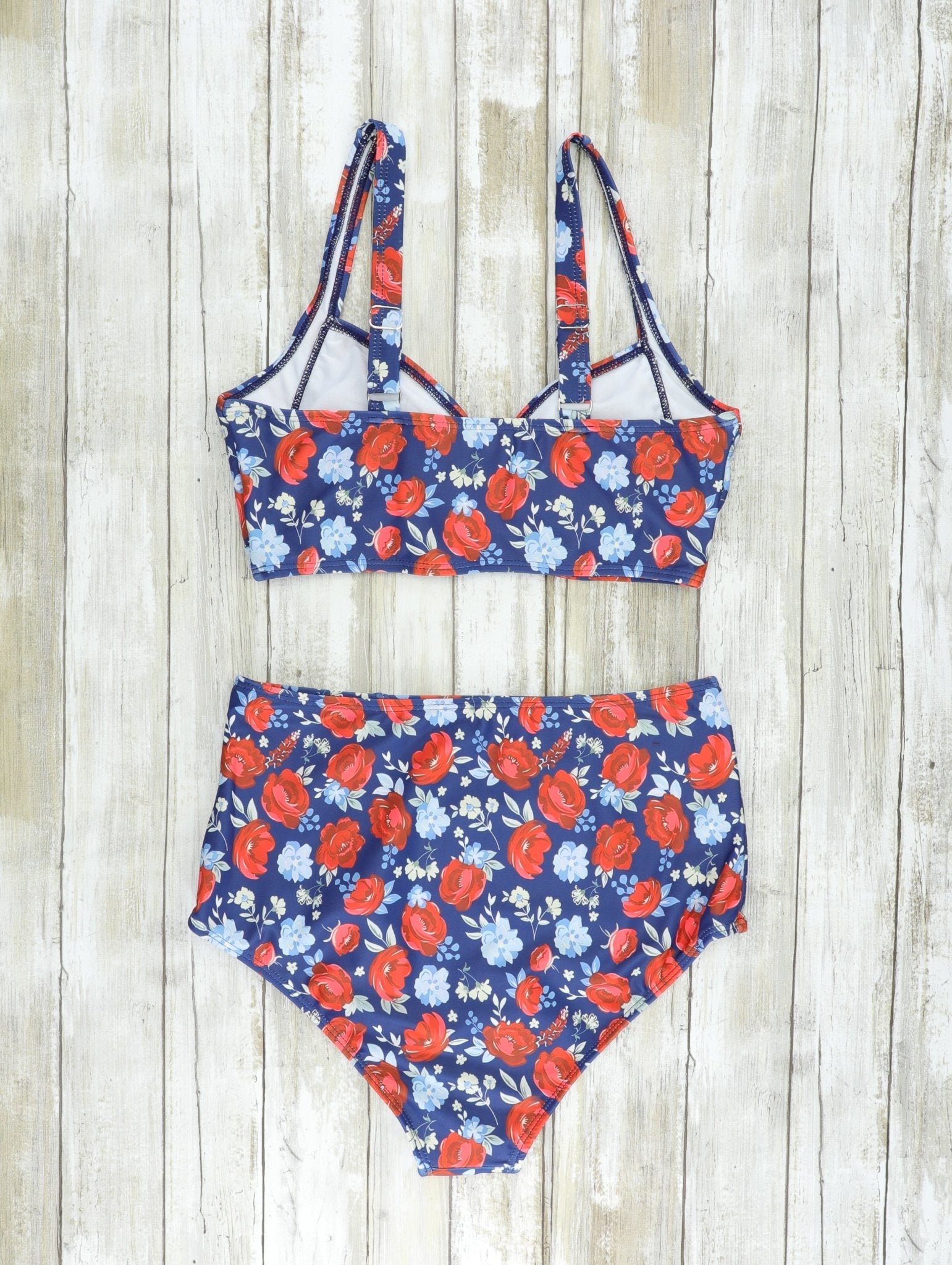 Mom & Me Red & Blue Rose Swimsuit - Marie Nicole Clothing