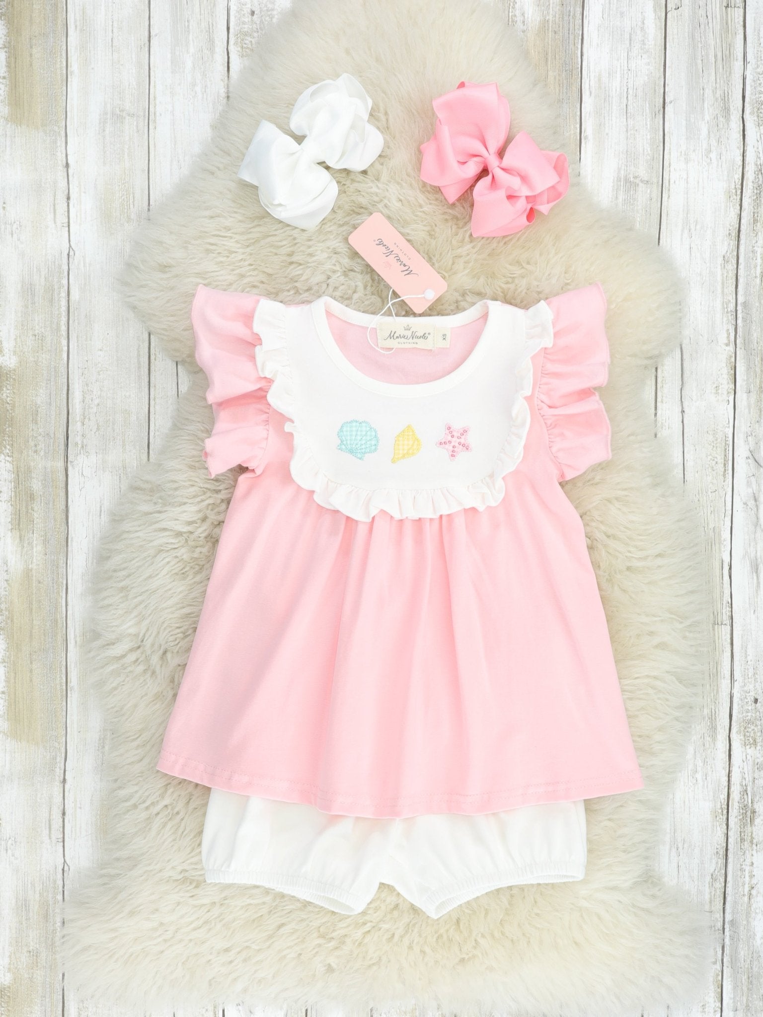 Pink Seashell Bib Collar Outfit - Marie Nicole Clothing