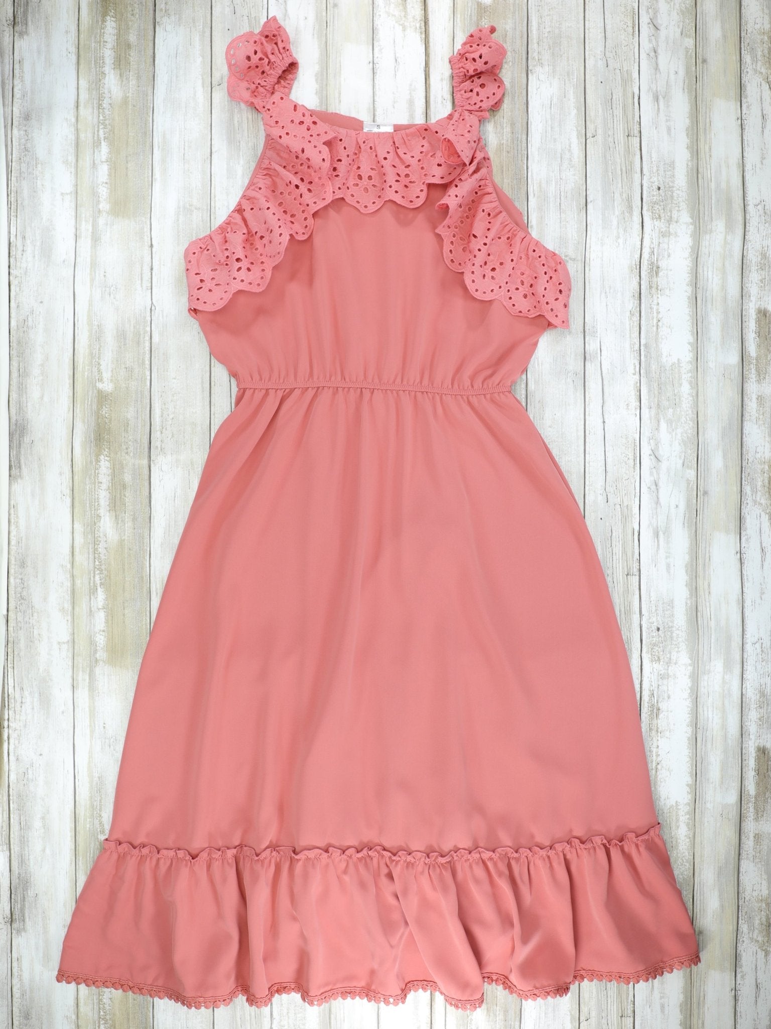 Mom & Me Dusty Rose Ruffle Midi Tank Dress - Marie Nicole Clothing