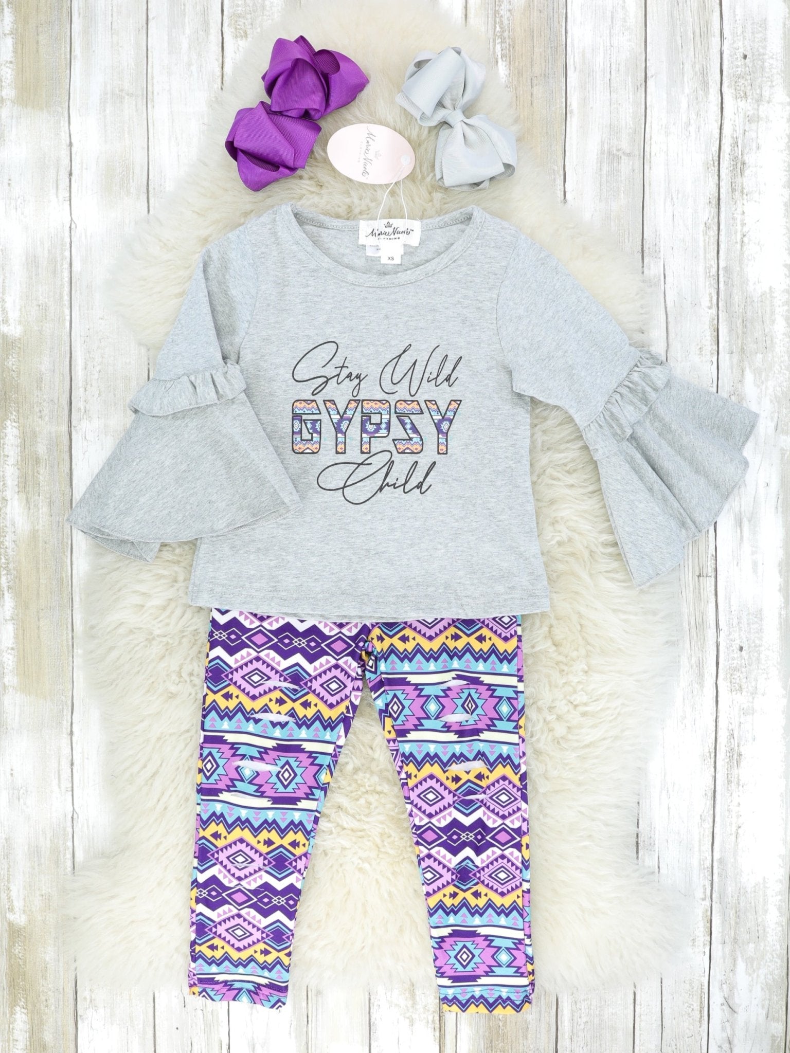 "Stay Wild Gypsy Child" Aztec Outfit - Marie Nicole Clothing