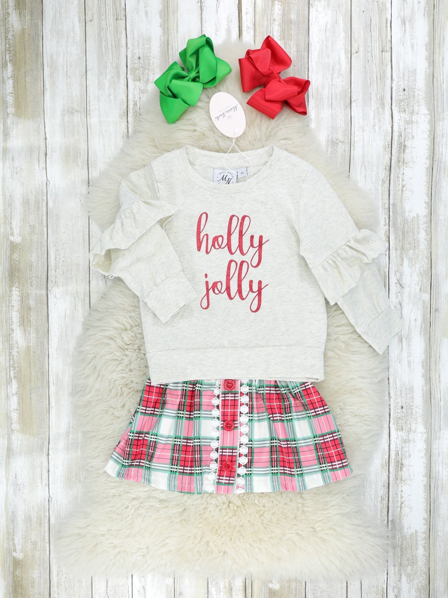"Holly Jolly" Plaid Outfit - Marie Nicole Clothing