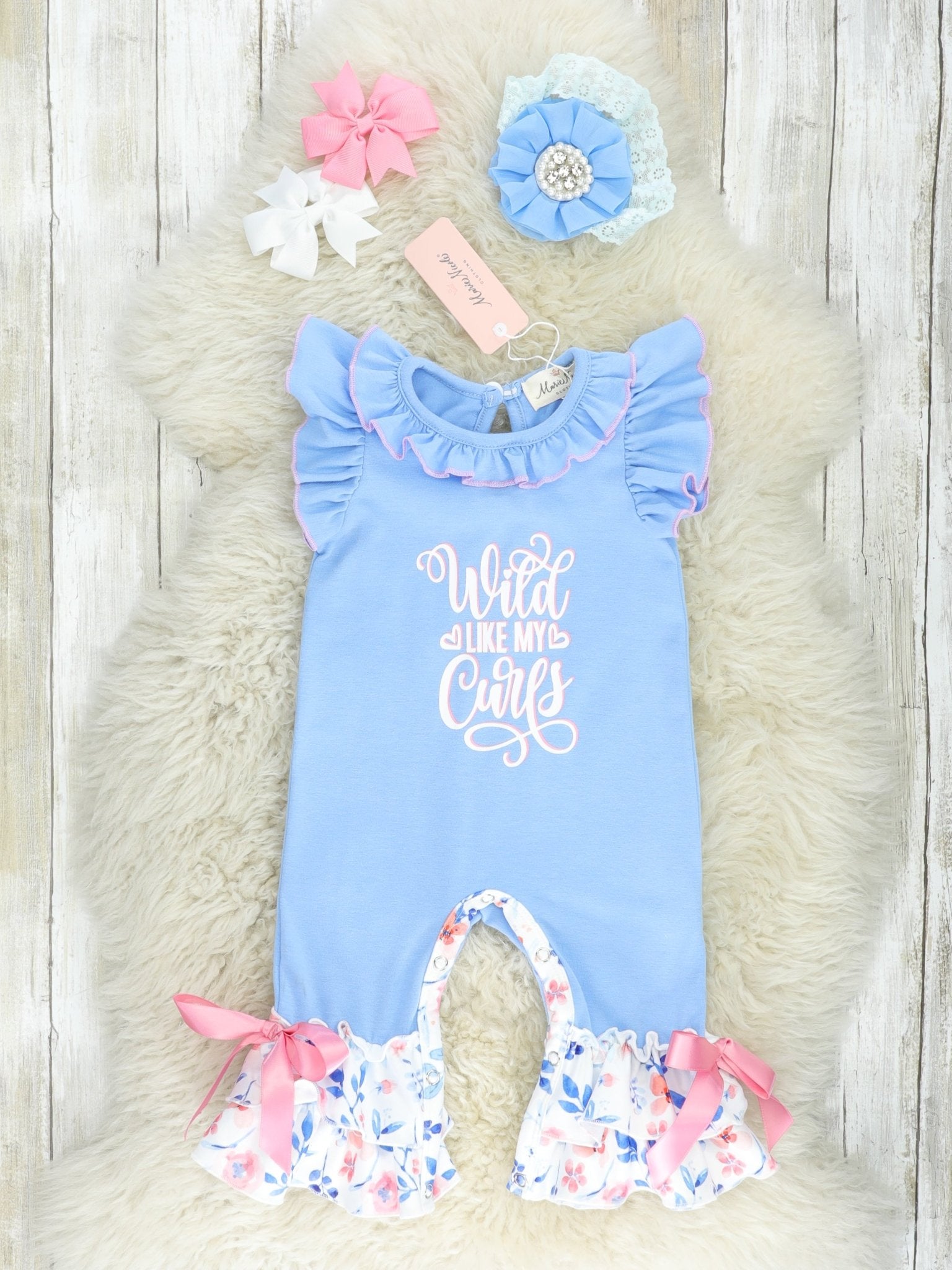 "Wild Curls" Buttercup Romper - Marie Nicole Clothing
