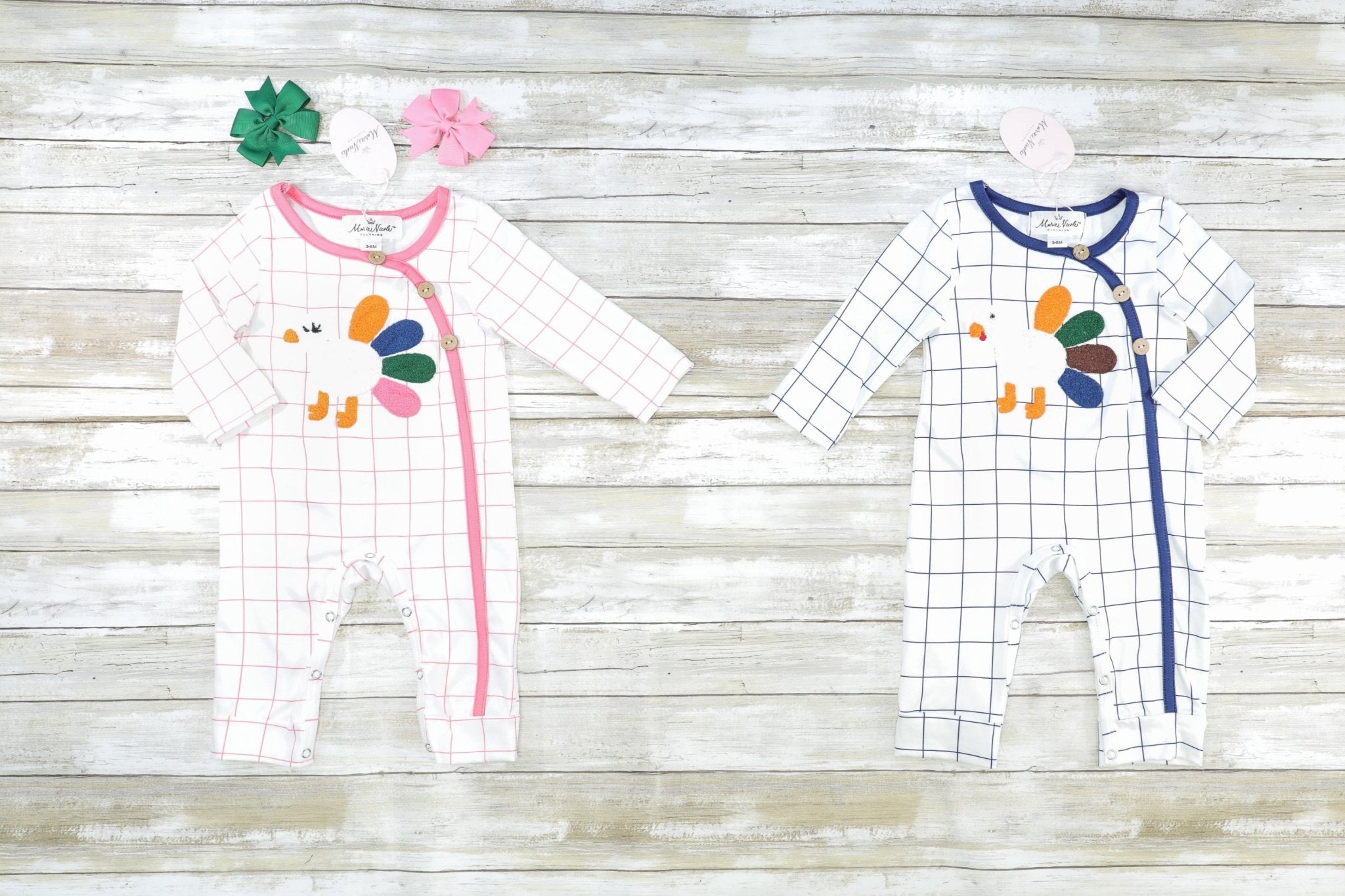 Modern Turkey Long Sleeve Romper - Navy - Marie Nicole Clothing