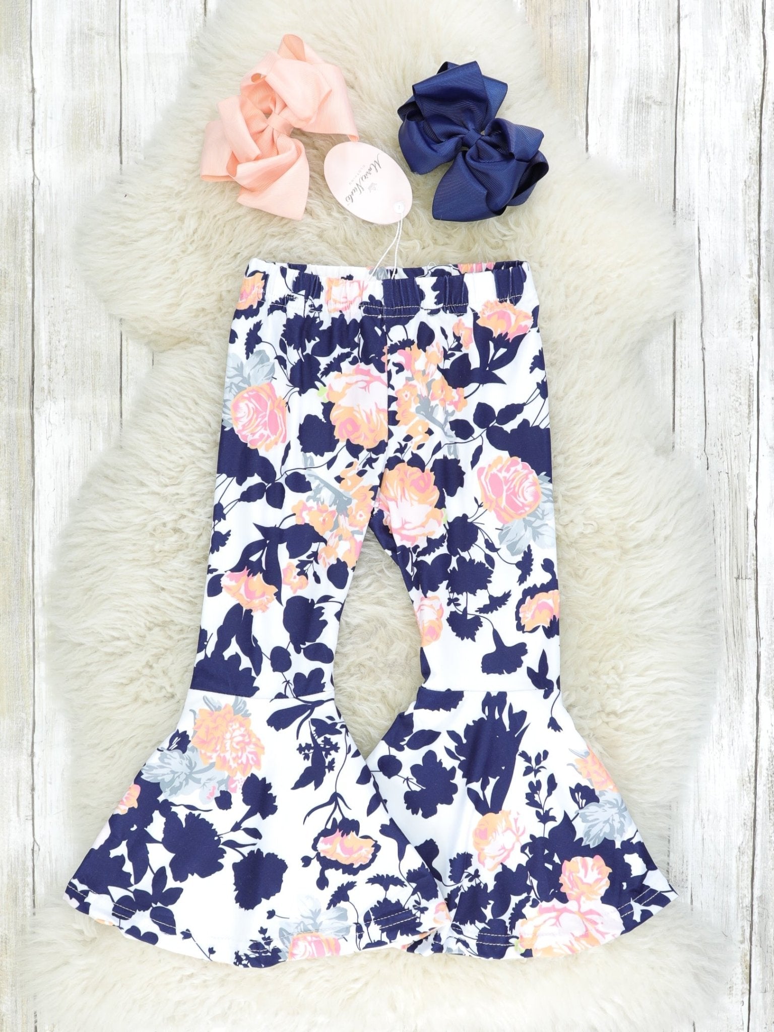 Mom & Me Coral Floral Bell Bottoms - Marie Nicole Clothing