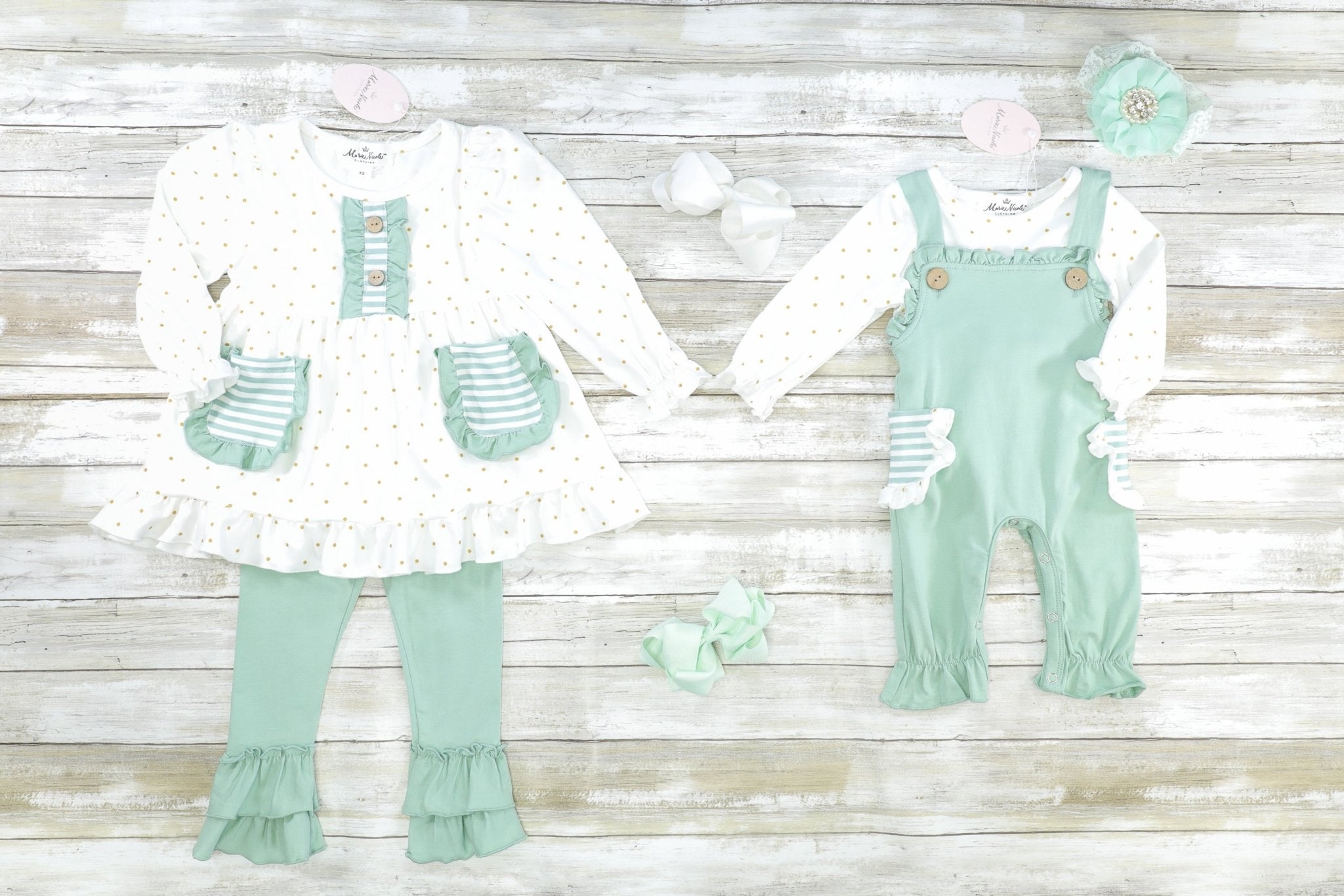 Sage Ruffle Tunic Outfit - Marie Nicole Clothing