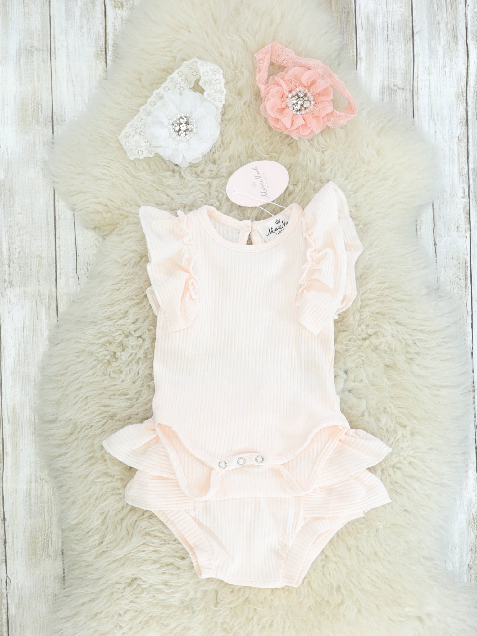 Cream Ruffle Top & Bloomer Set - Marie Nicole Clothing