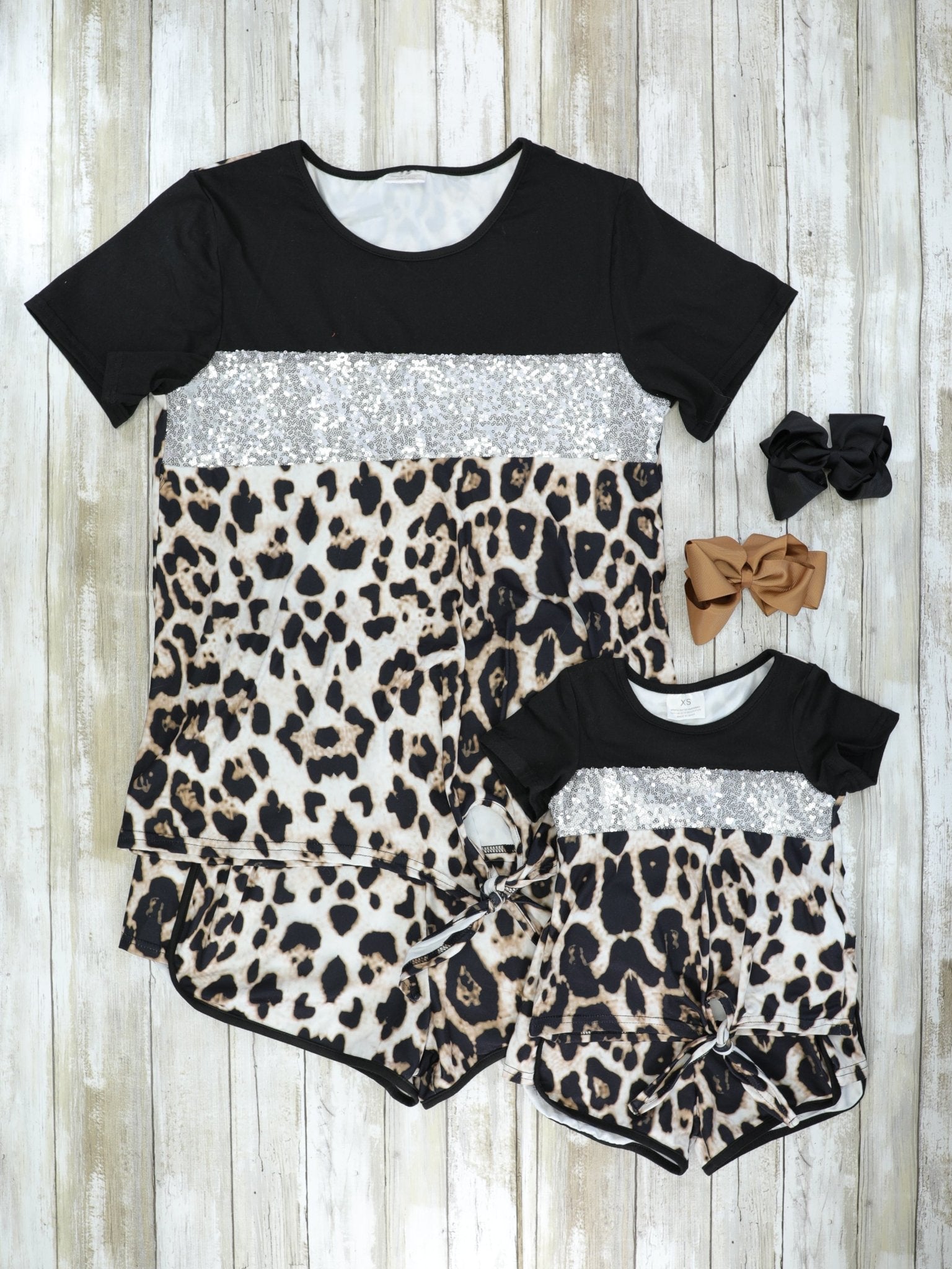 Mom & Me Leopard Colorblock Loungewear Set - Marie Nicole Clothing