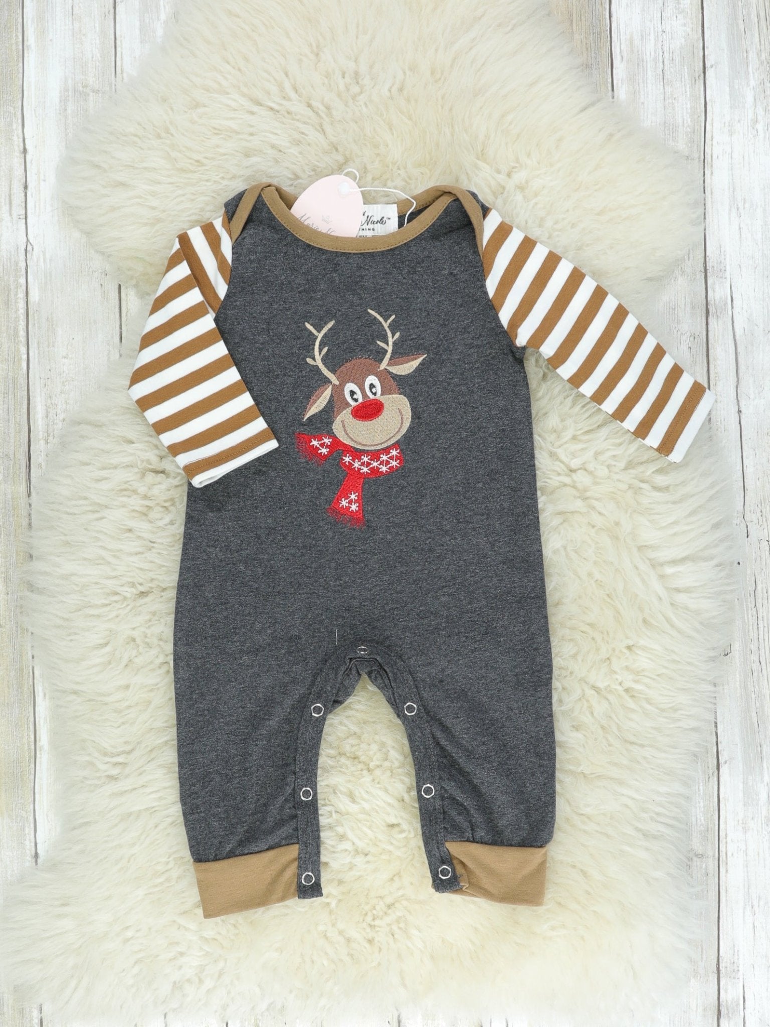 Happy Reindeer Romper - Marie Nicole Clothing