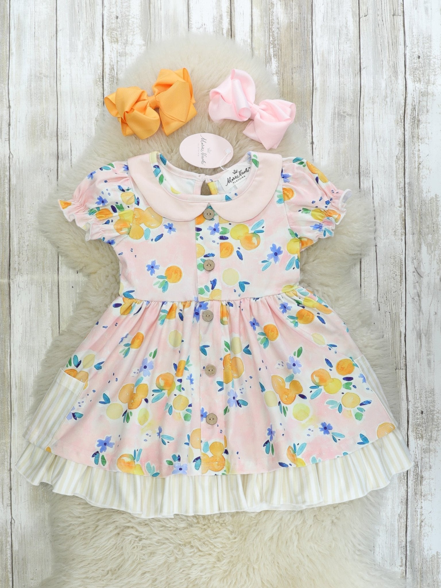 Pink Floral Vintage Pocket Dress - Marie Nicole Clothing