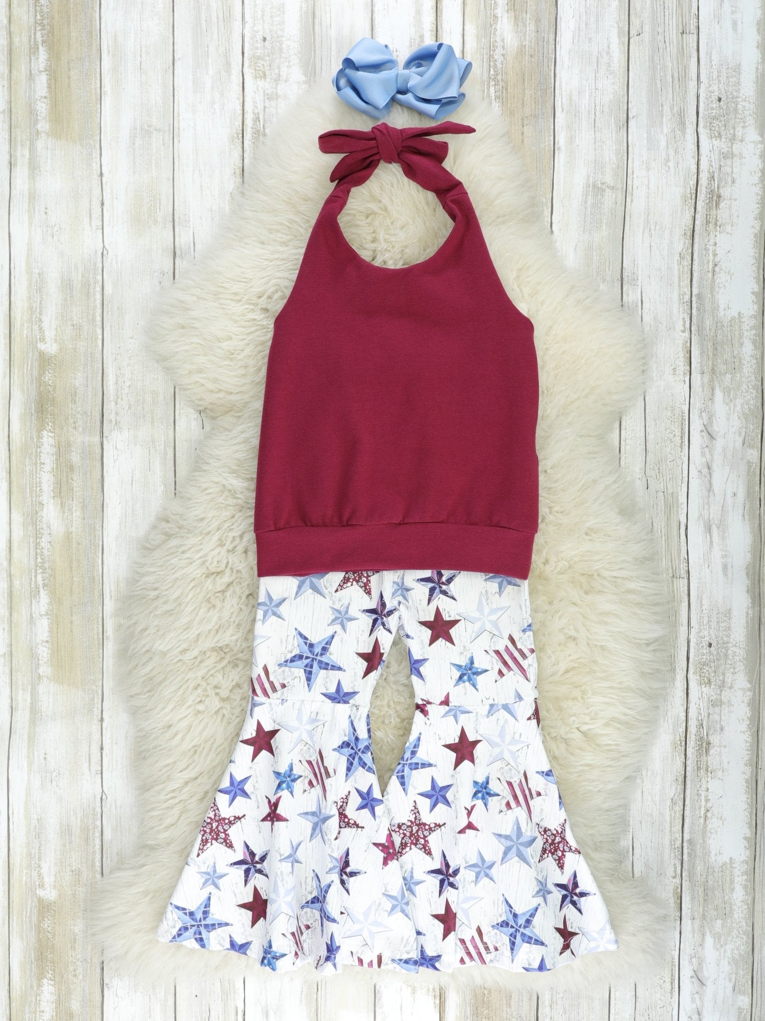 Tie Top & Star Bell Bottoms - Marie Nicole Clothing