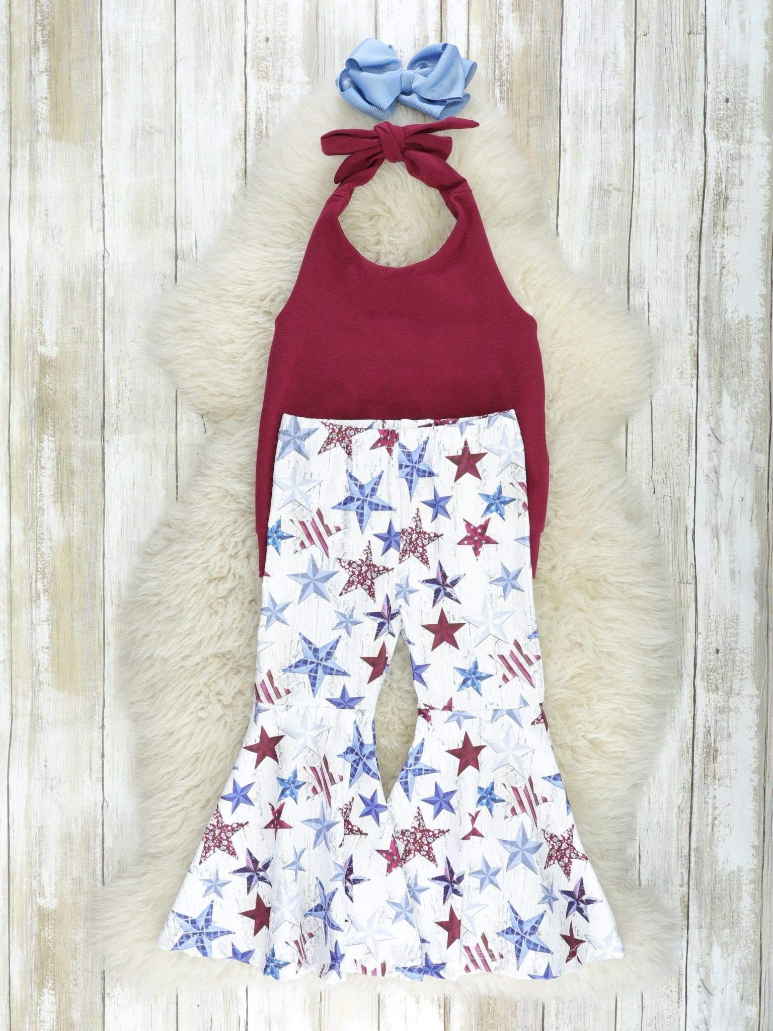 Tie Top & Star Bell Bottoms - Marie Nicole Clothing