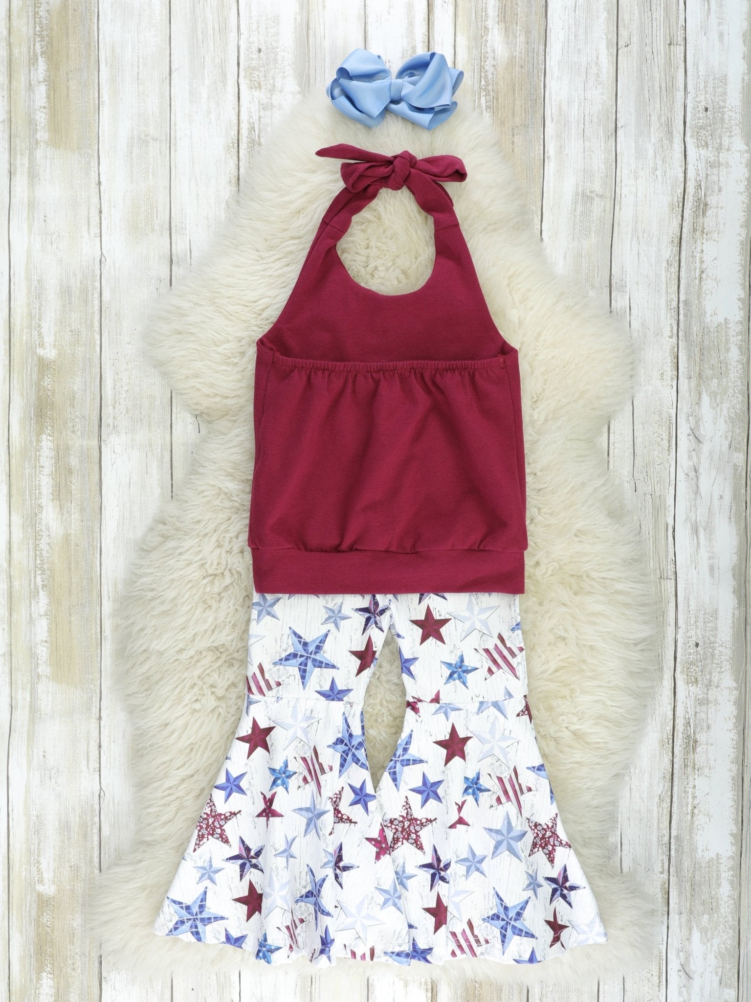 Tie Top & Star Bell Bottoms - Marie Nicole Clothing