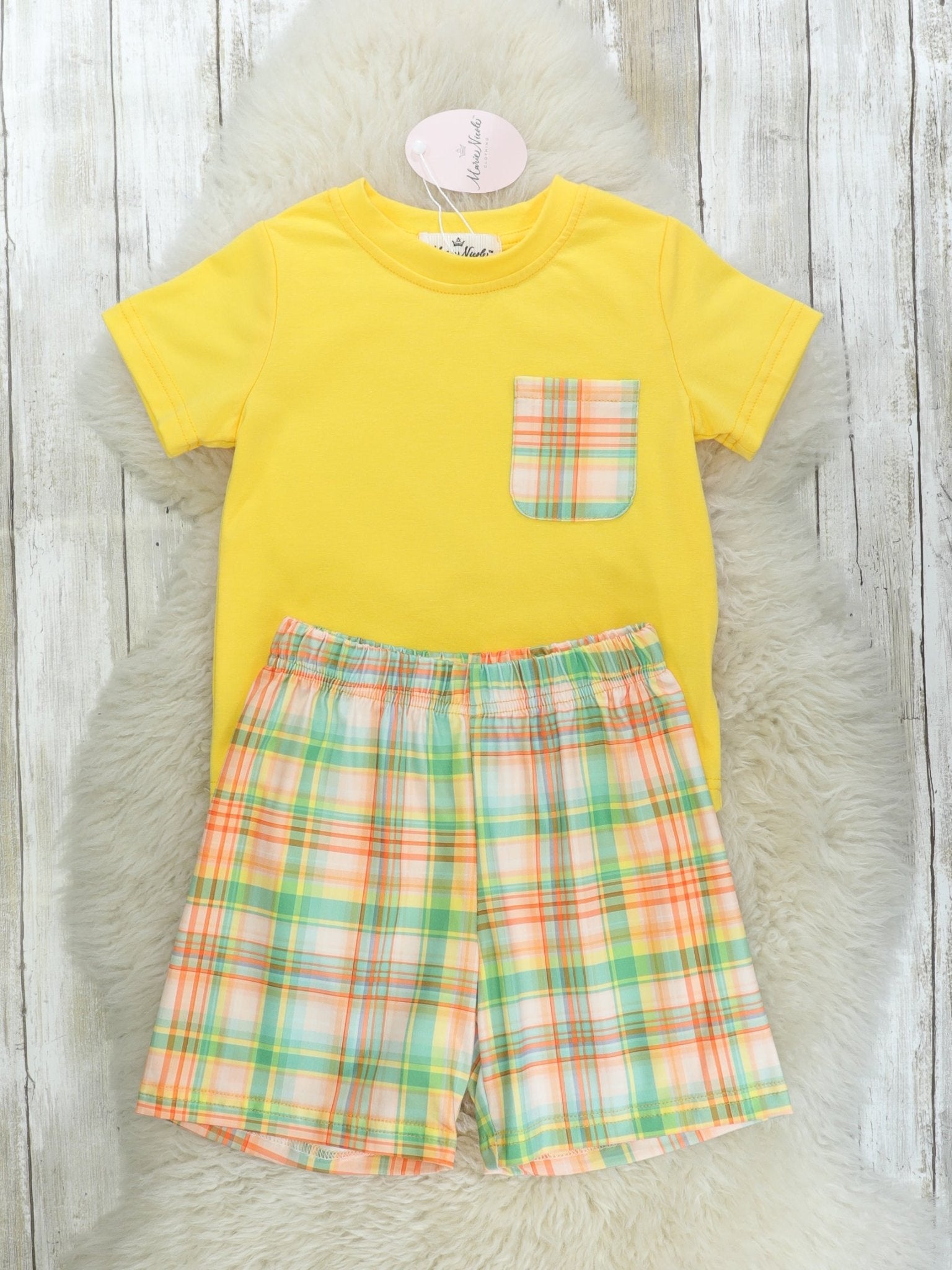 Green & Yellow Plaid Outfit - Marie Nicole Clothing