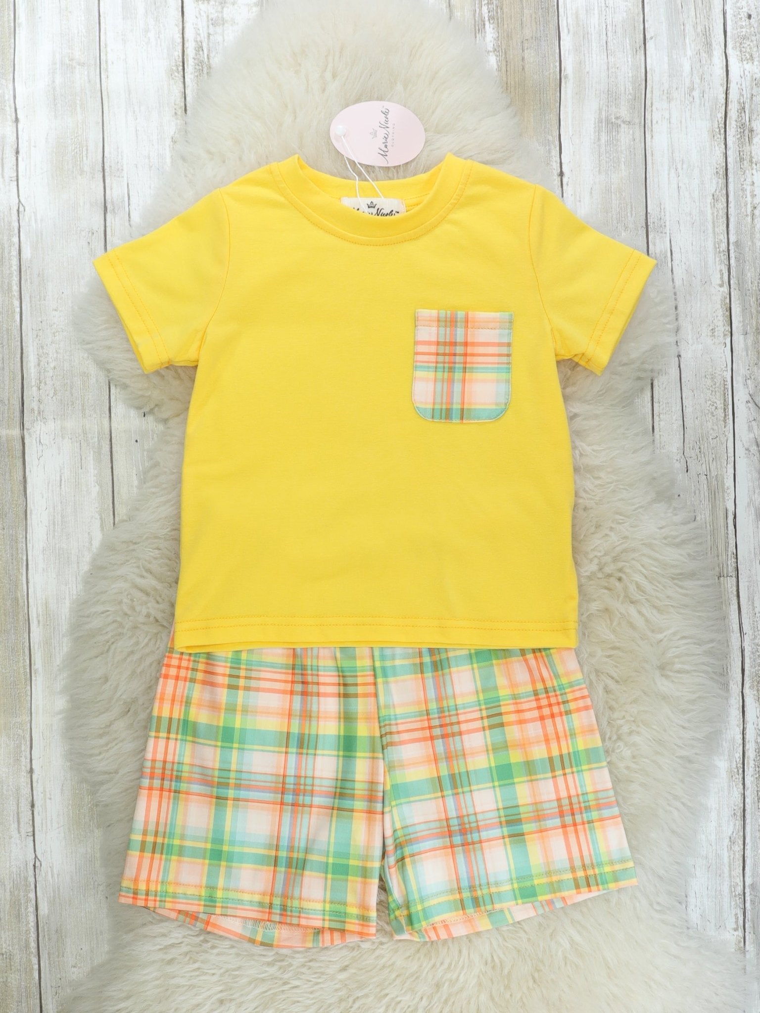 Green & Yellow Plaid Outfit - Marie Nicole Clothing