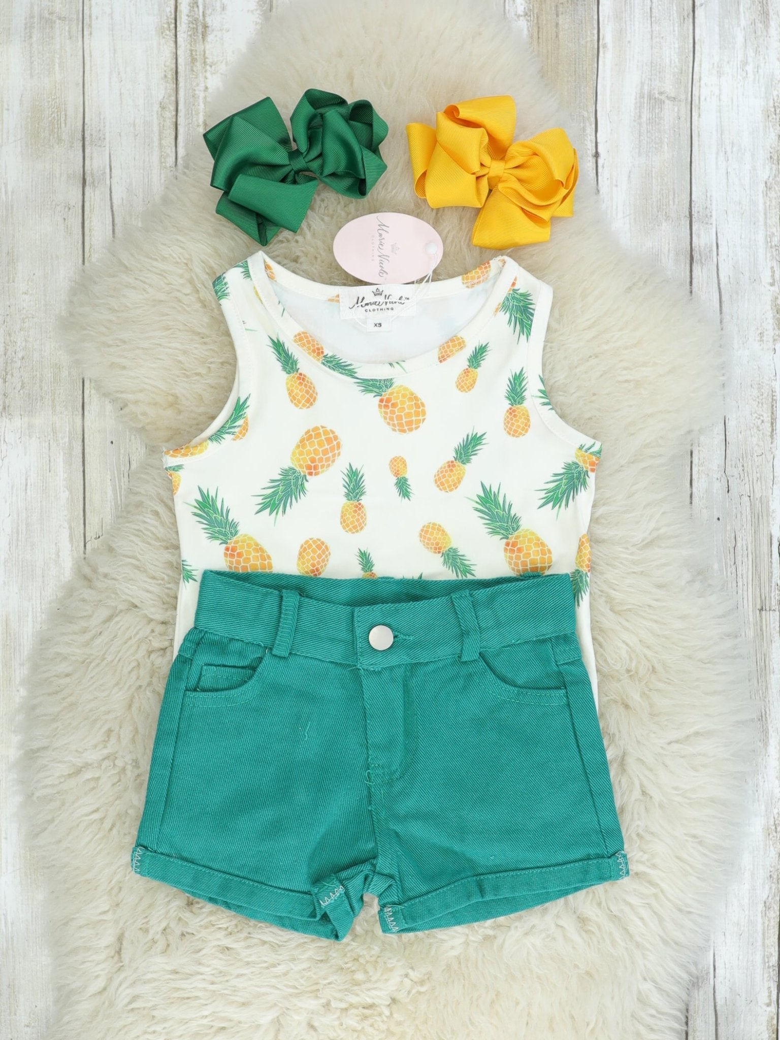 Pineapple Fringe Tank & Shorts Outfit - Marie Nicole Clothing