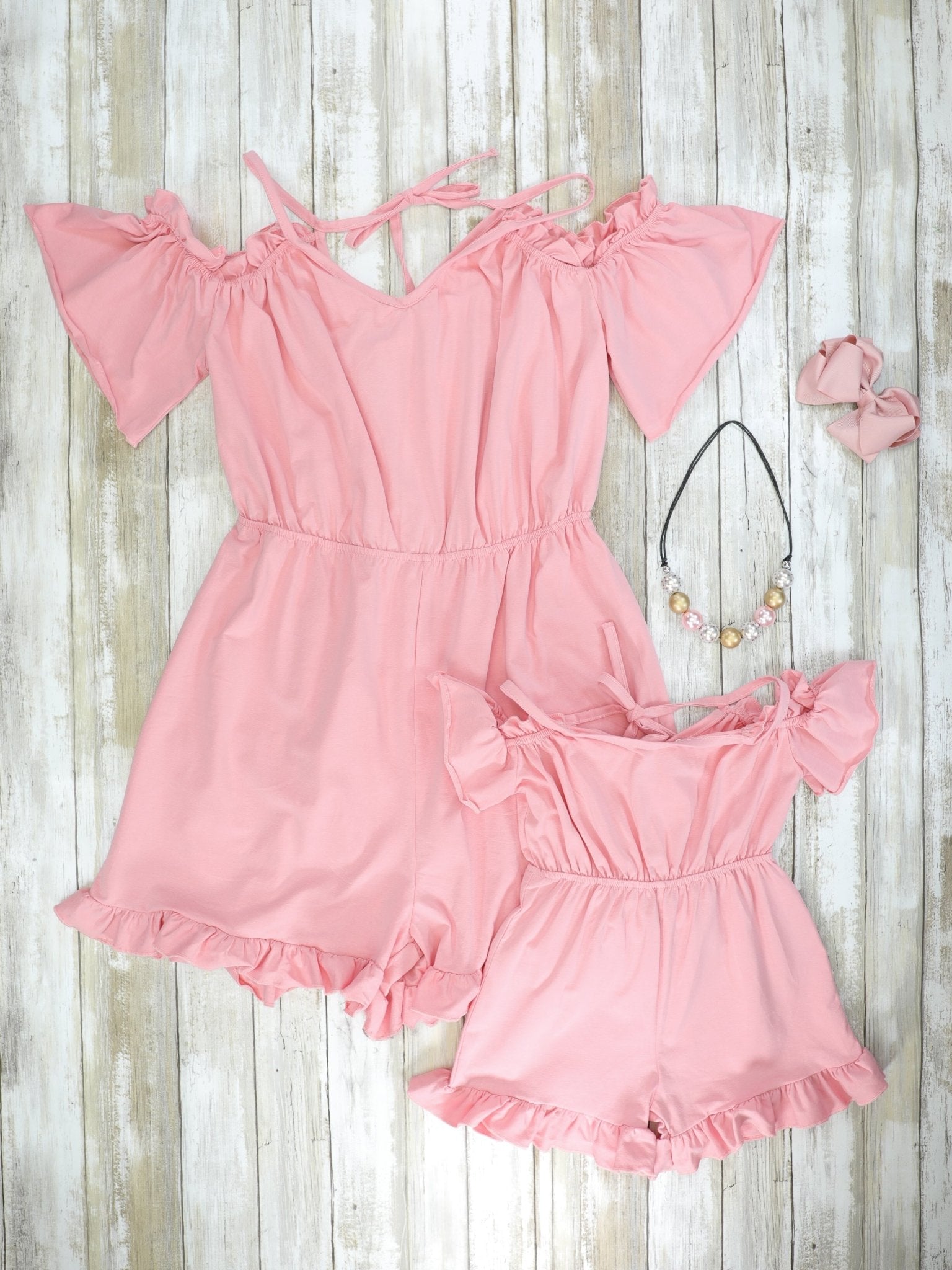 Mom & Me Pink Ruffle Romper - Marie Nicole Clothing