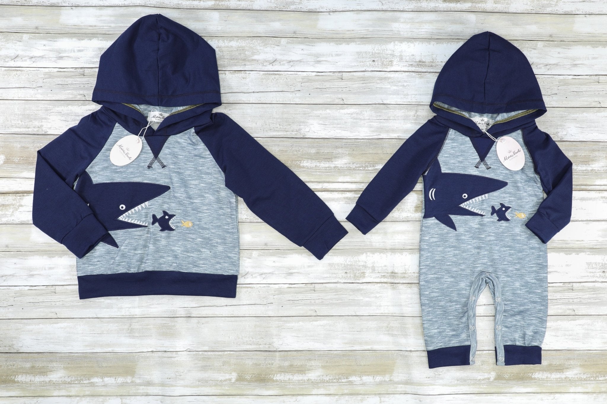 Black Shark Raglan Hoodie - Marie Nicole Clothing