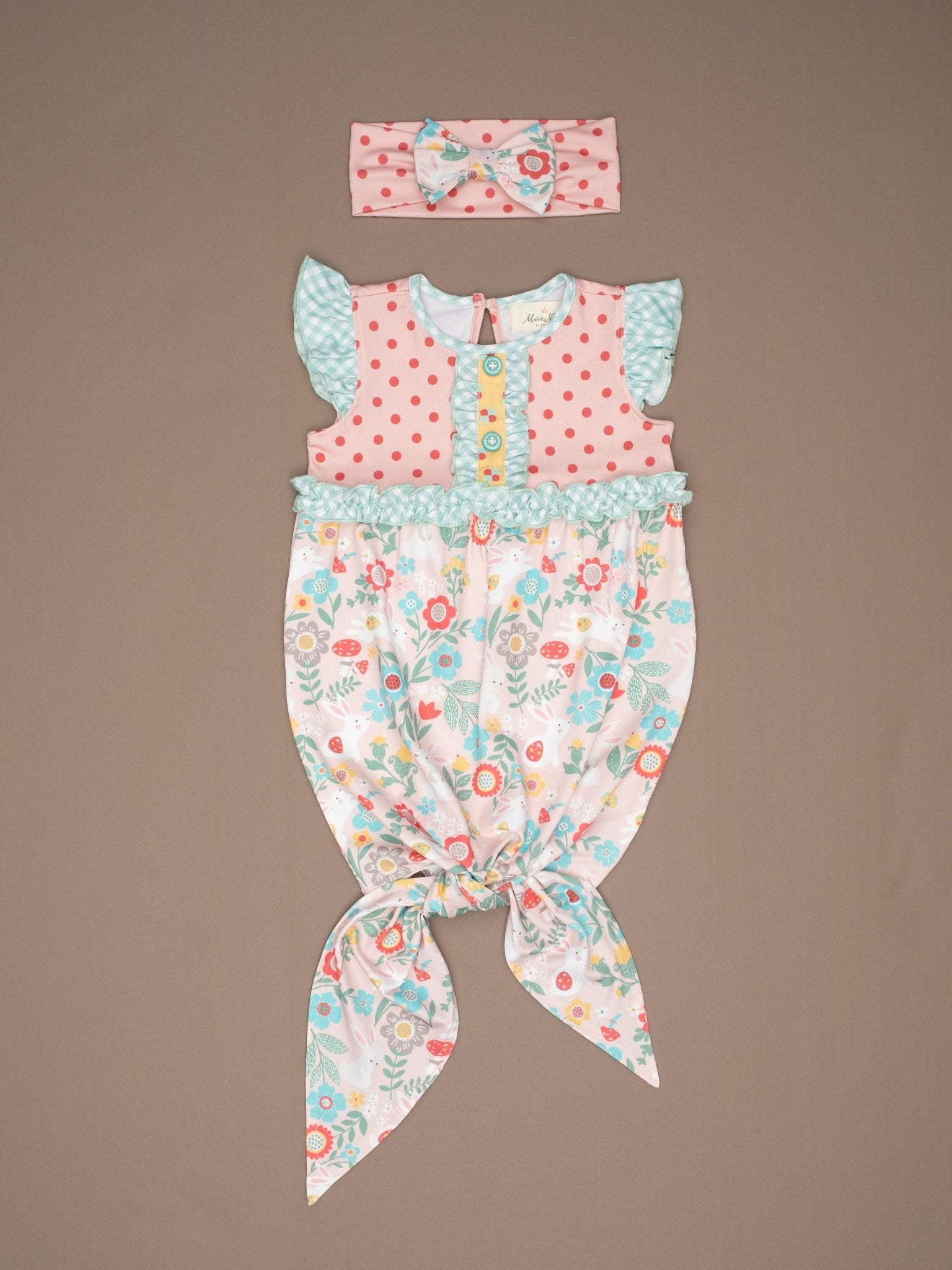 Lilly Belle Cottontail Knot Gown W/ Headband - Marie Nicole Clothing