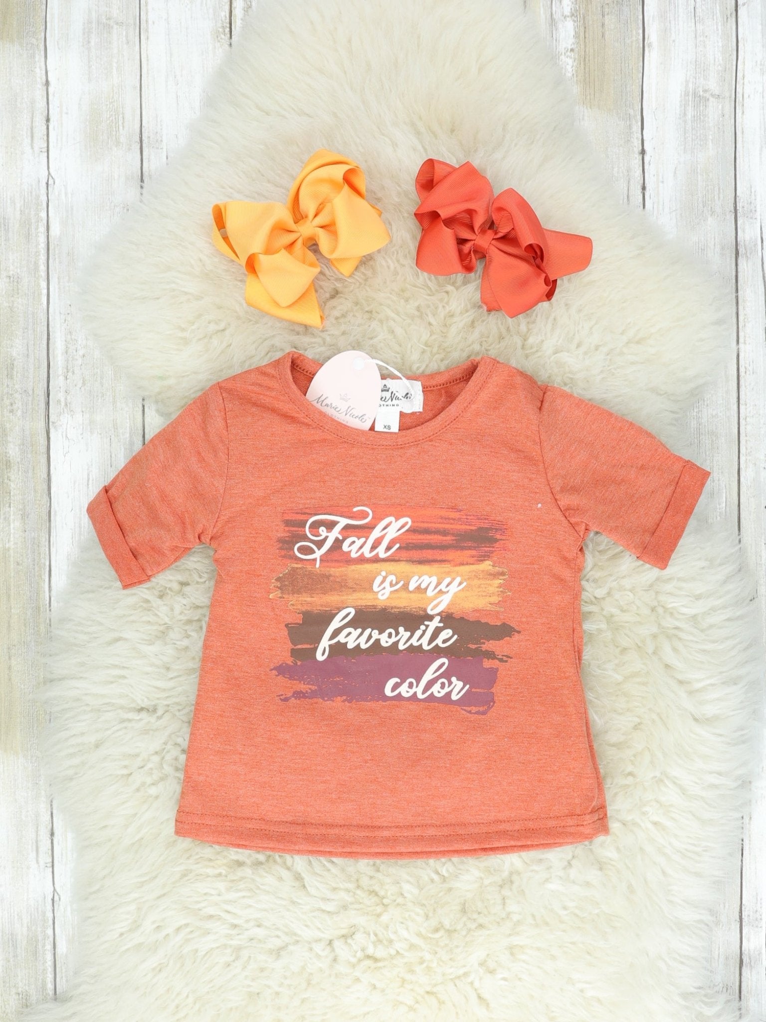 Mom & Me Burnt Orange Fall Is My Favorite Color Shirt - Marie Nicole Clothing