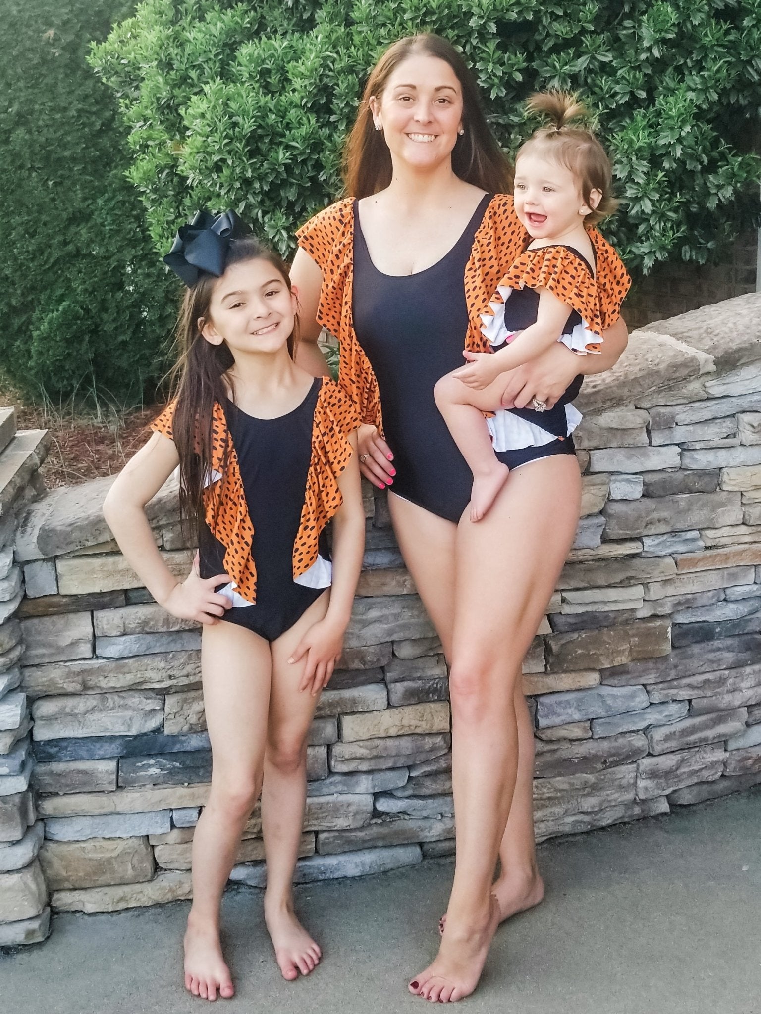 Mom & Me Cheetah Print Ruffle Swimsuit - Marie Nicole Clothing