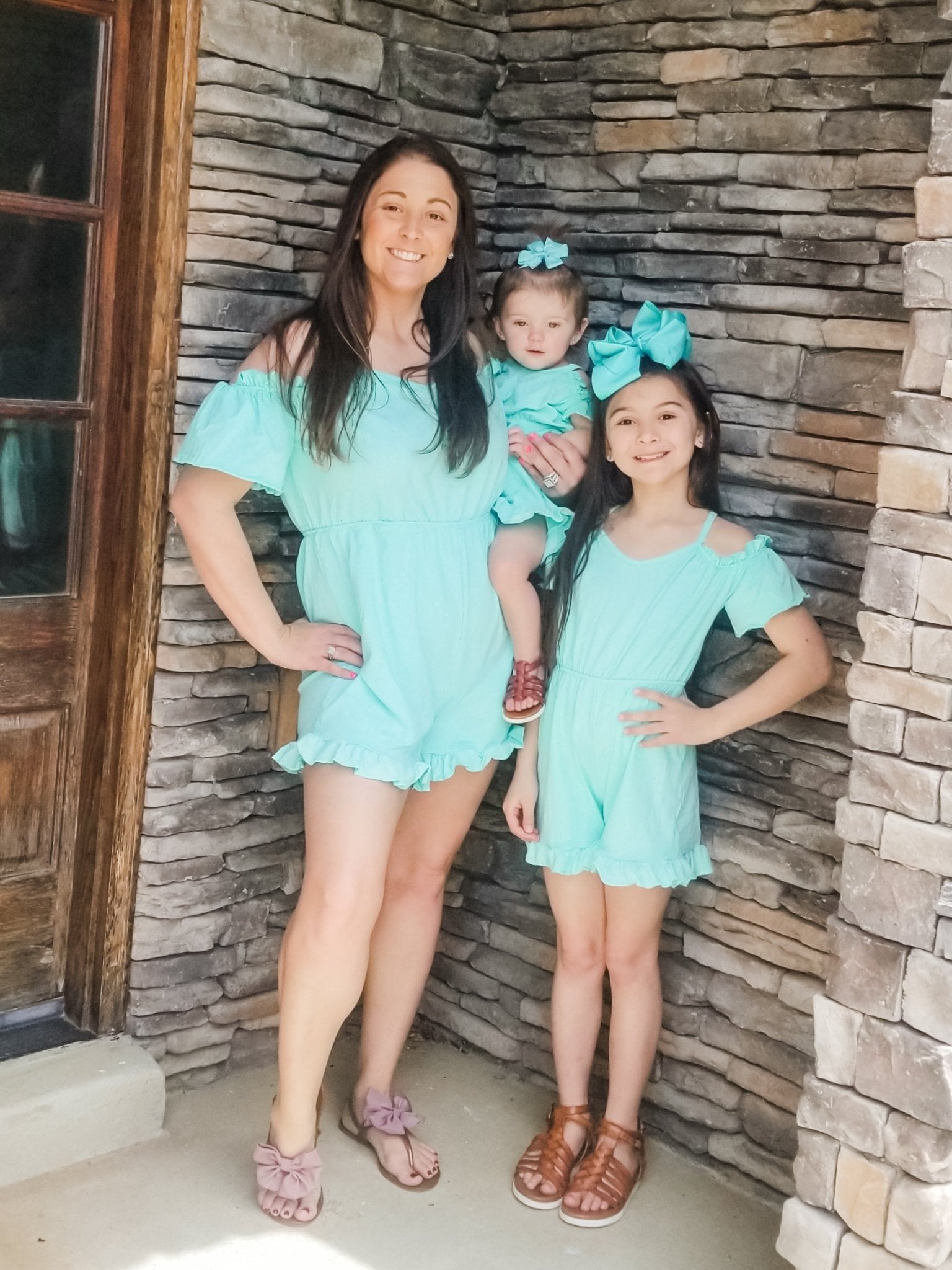 Mom & Me Mint Halter Rompers - Marie Nicole Clothing
