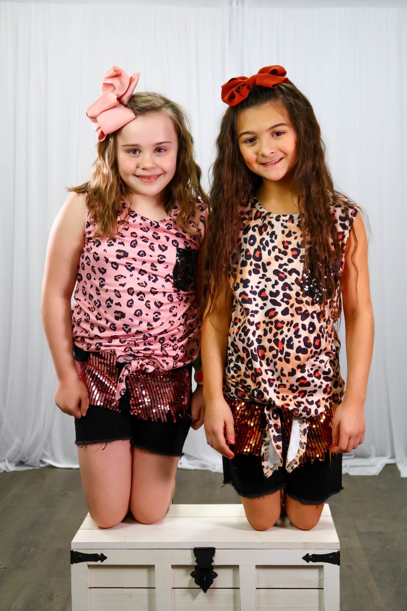 Pink Cheetah Knot Top & Distressed Denim Outfit - Marie Nicole Clothing