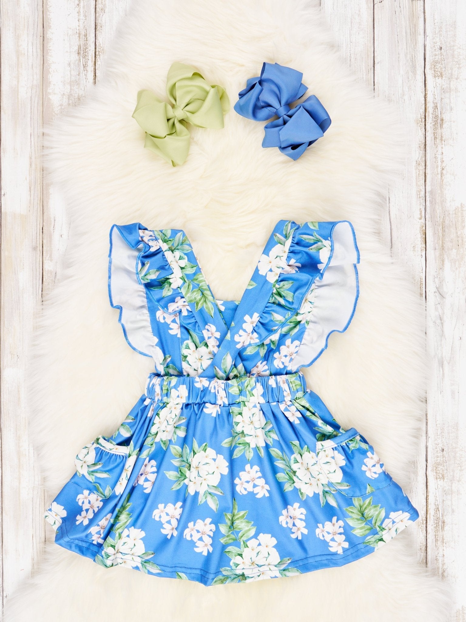 Hydrangea Overall Dress Outfit - Marie Nicole Clothing