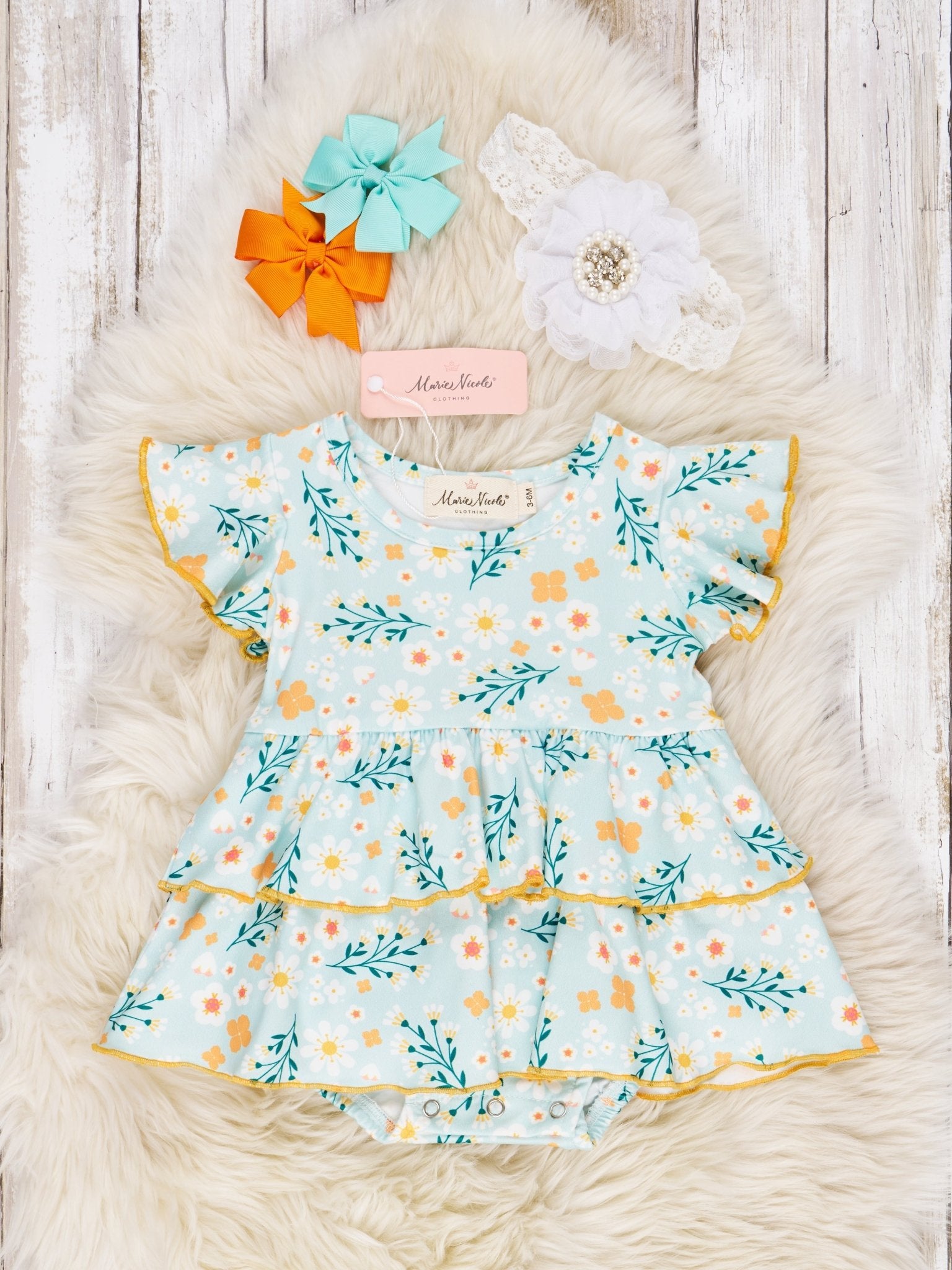 Daisy Flutter Sleeve Dressy Romper - Marie Nicole Clothing