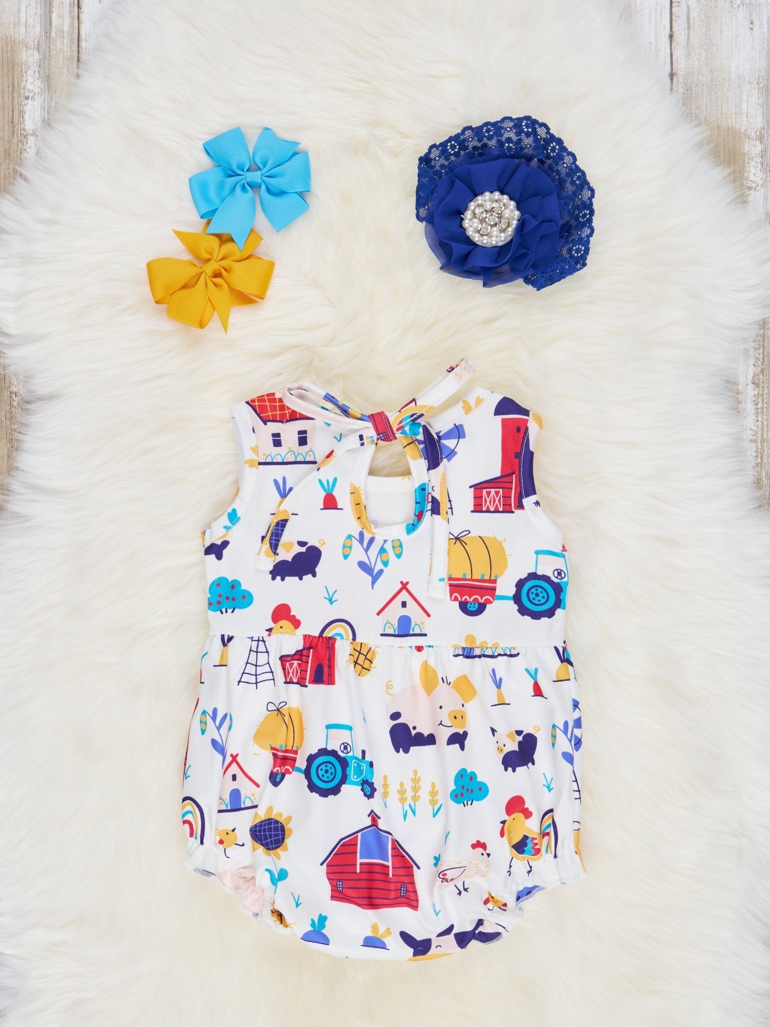 Barn Buddies Ruffle Bubble Romper - Marie Nicole Clothing