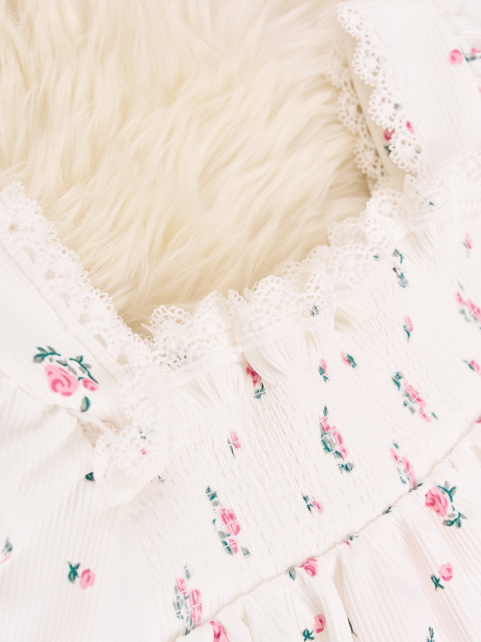 Ivory Floral Ruffle Outfit - Marie Nicole Clothing