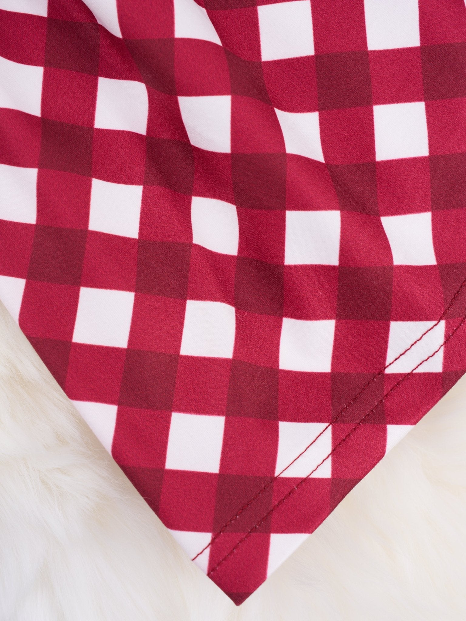 Maroon & White Gingham Dress - Marie Nicole Clothing